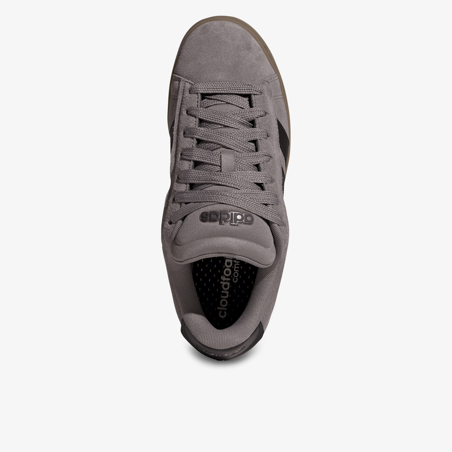 Grauer Sneaker bequemer Schuh mit Schnürsenkeln aus strapazierfähigem Material sportliches Design