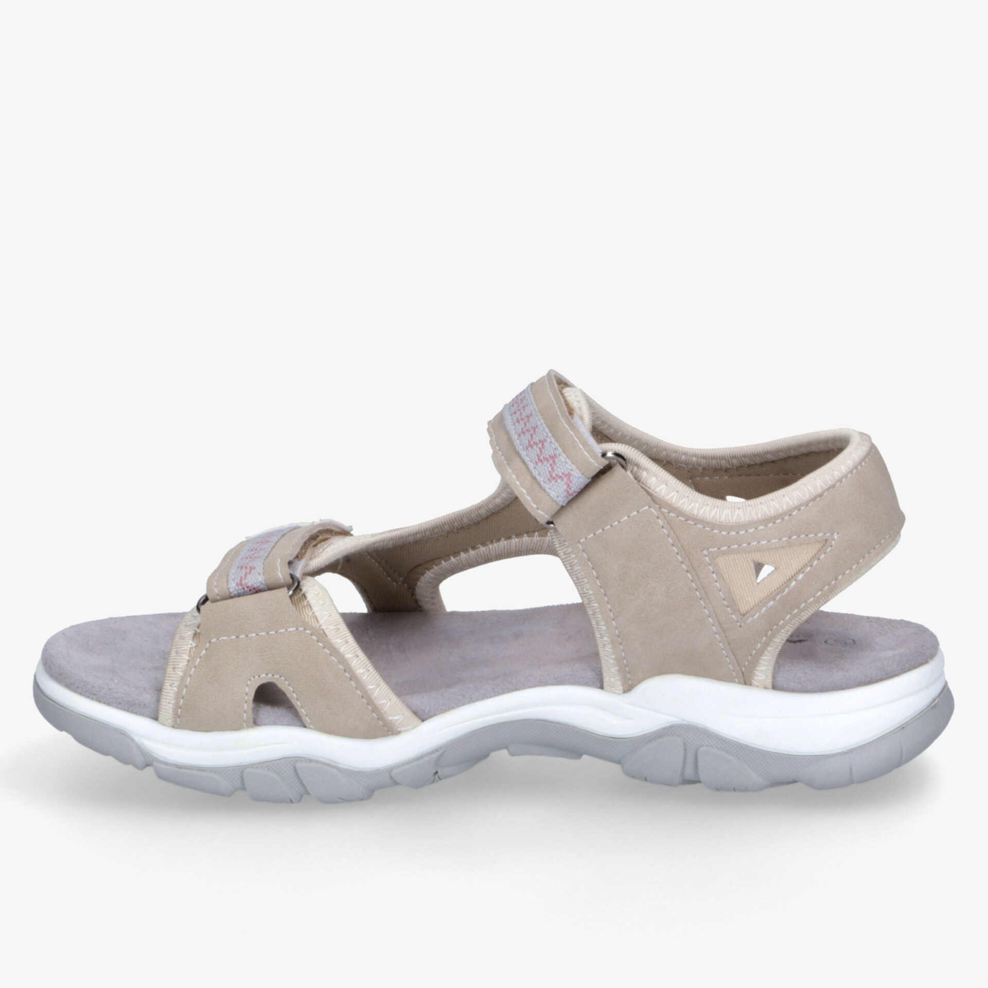 Leichte, ergonomische Sandale mit verstellbaren Riemen und rutschfester, flexibler Sohle in Beige