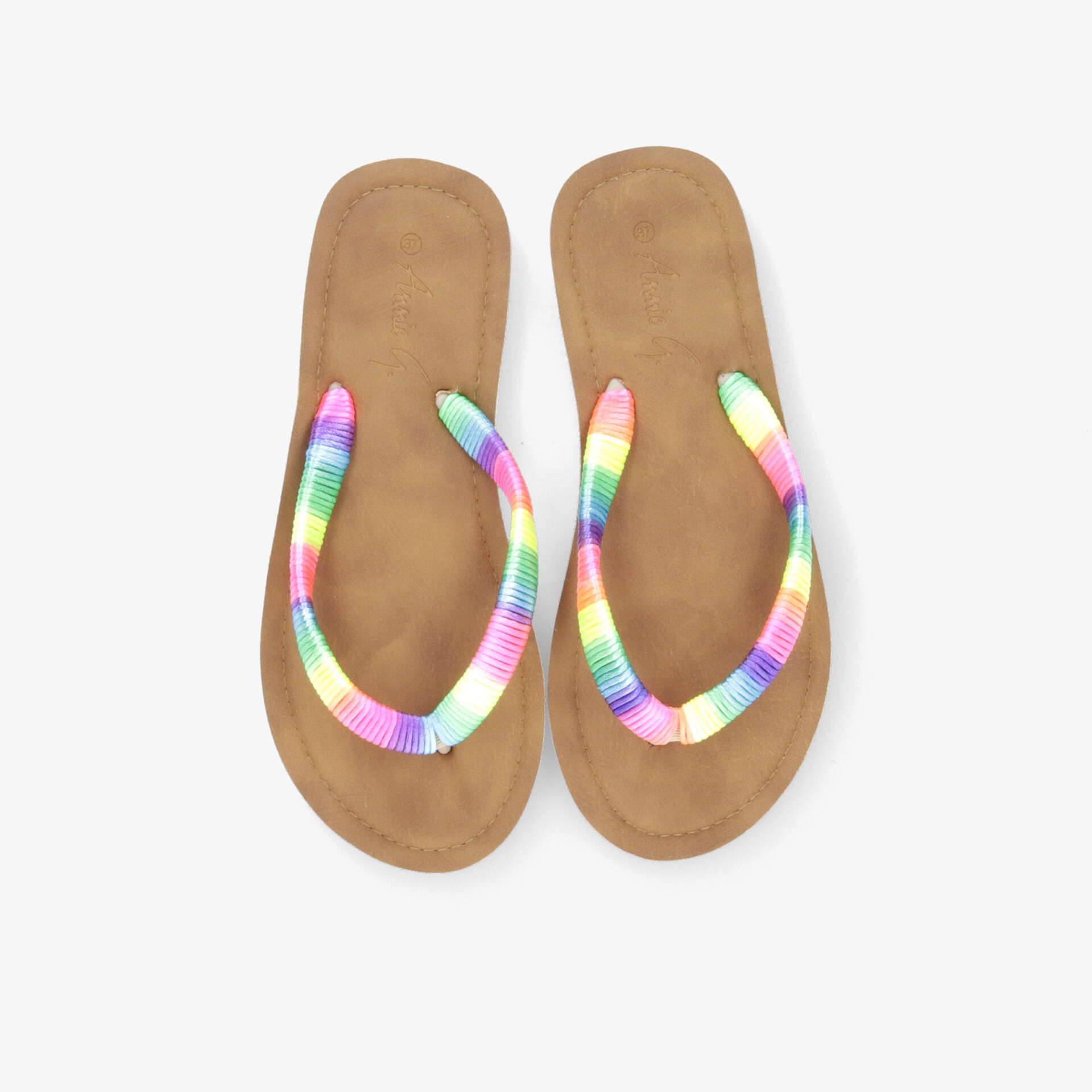 Bequeme bunte Zehensteg-Sandalen mit weichen Sohlen, perfekt für sommerliche Freizeit und Alltag.