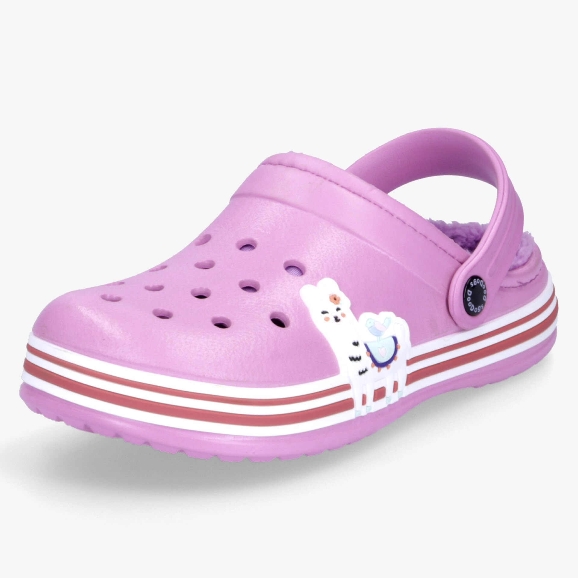 Leichter lila Clog mit Belüftungslöchern, rutschfester Sohle und bequemem Fußbett für ganztägigen Tragekomfort