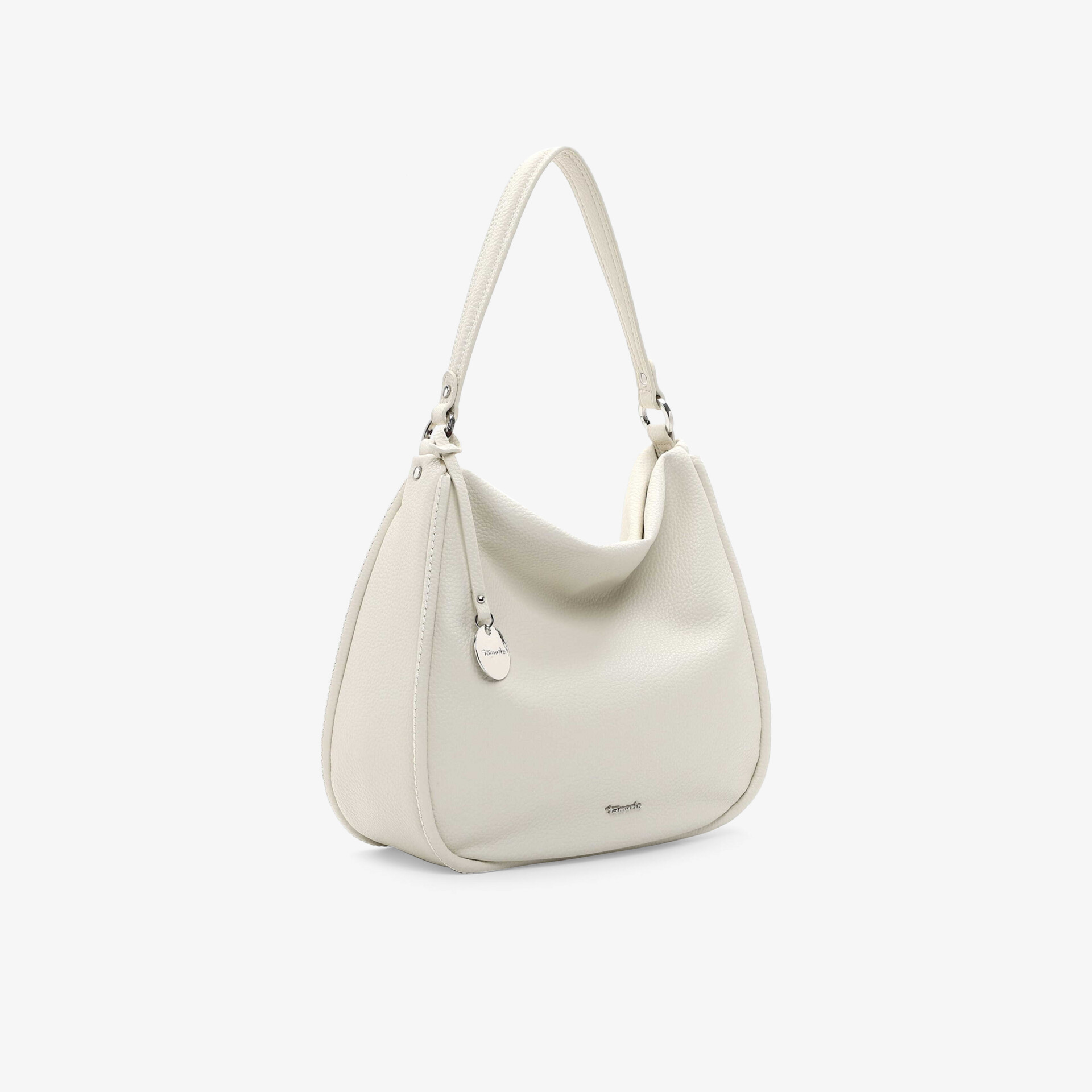 Elegante, schlichte weiße Handtasche mit weichem Material und minimalistischer Form, vielseitig und stilvoll tragbar