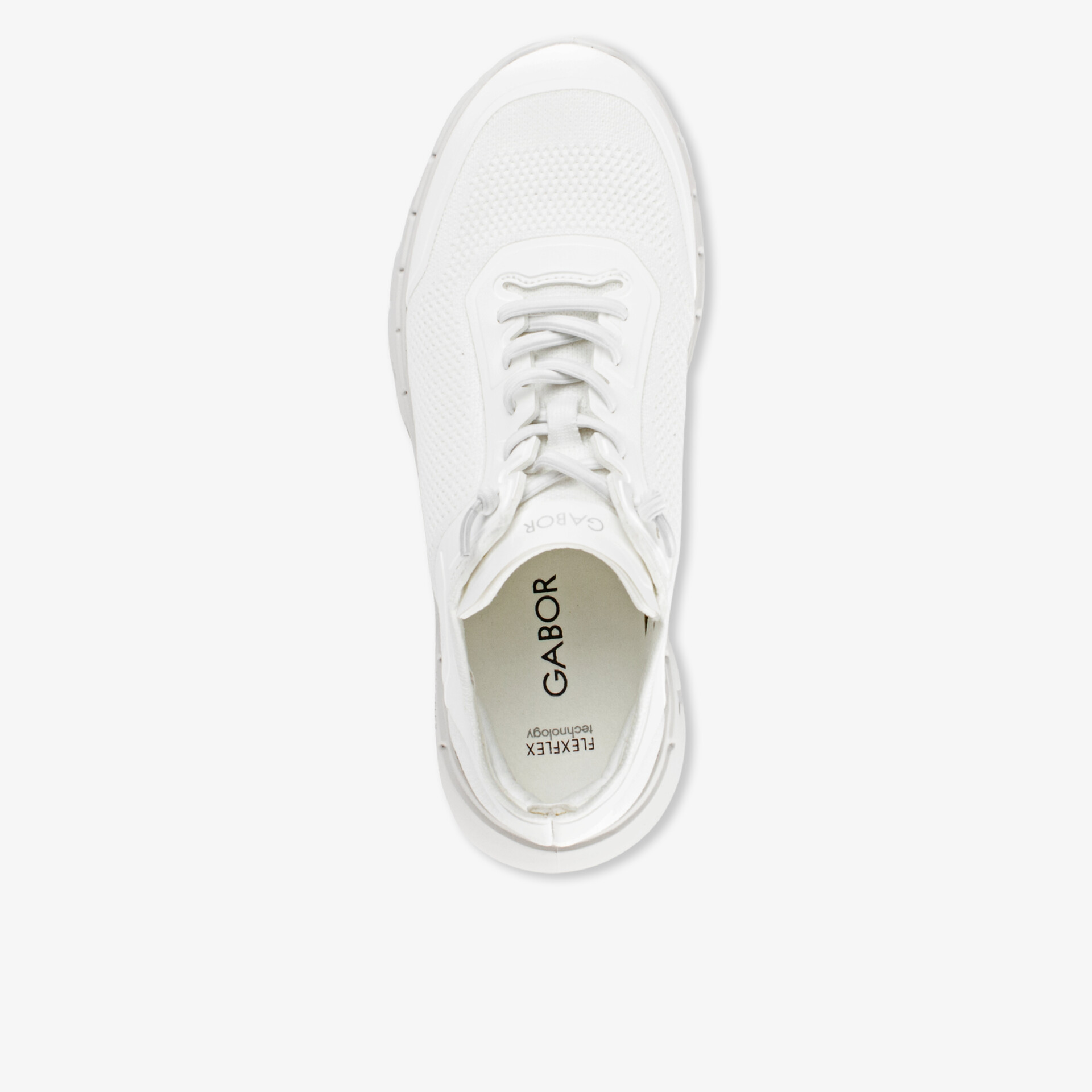 Moderner weißer Sneaker von Gabor, stilvolles Design und hoher Tragekomfort.
