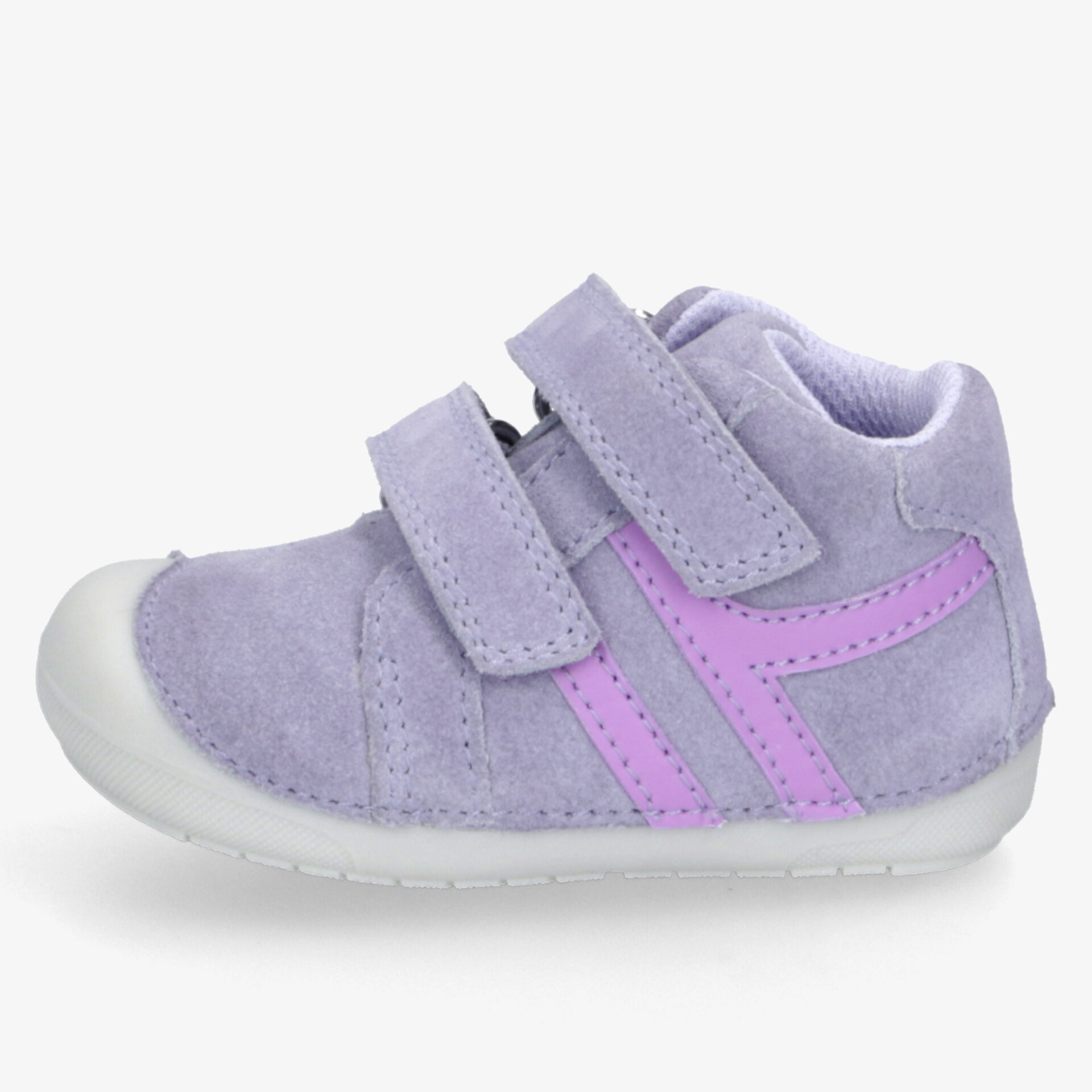 Kinder-Sneaker in Lila mit verstellbarem Klettverschluss, rutschfeste Sohle und komfortabler Passform.