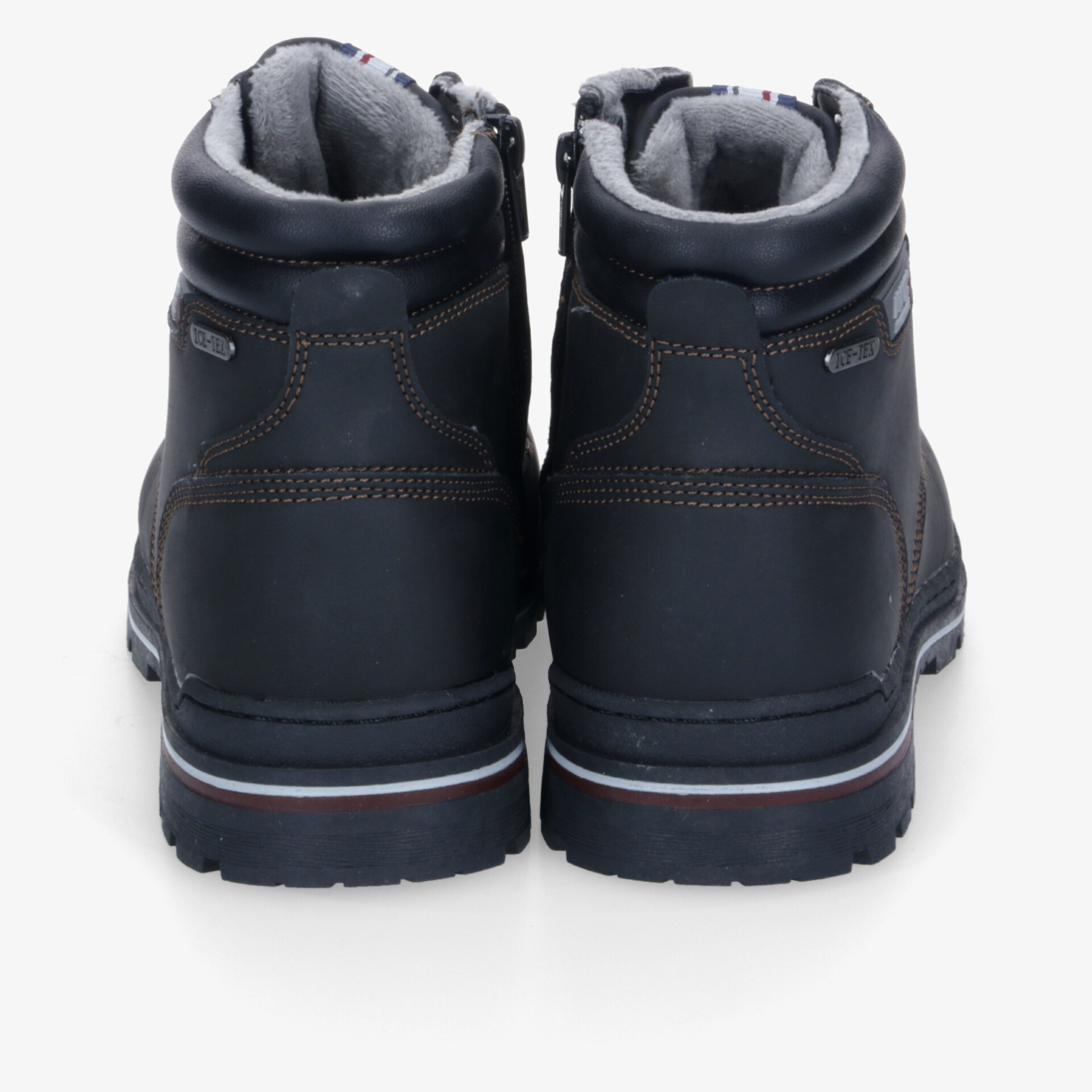 Hochwertige, robuste schwarze Stiefel mit isolierter Innenpolsterung für optimalen Komfort und Halt.