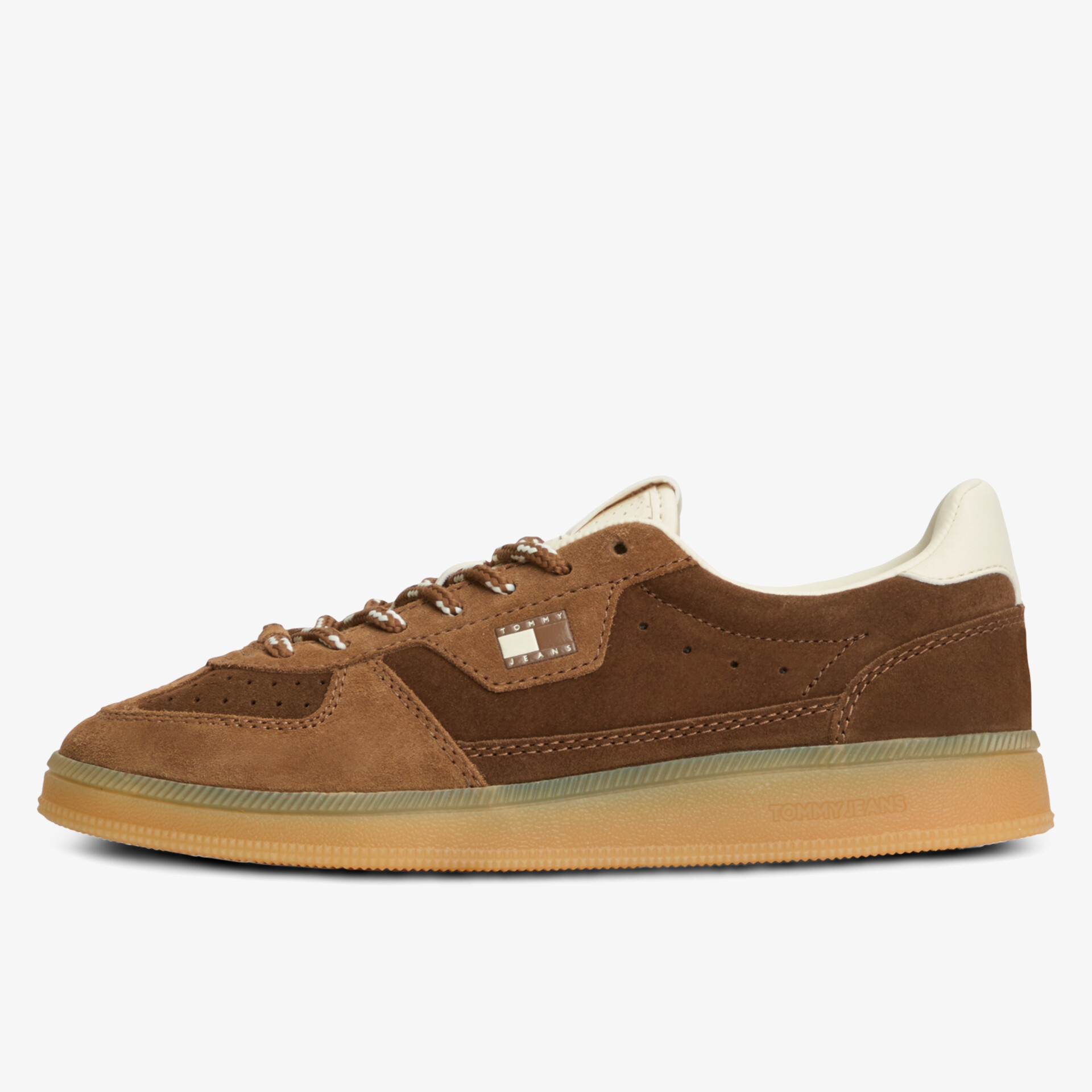 Brauner sportlicher Schuh aus Leder mit bequemer Passform und robuster, rutschfester Sohle