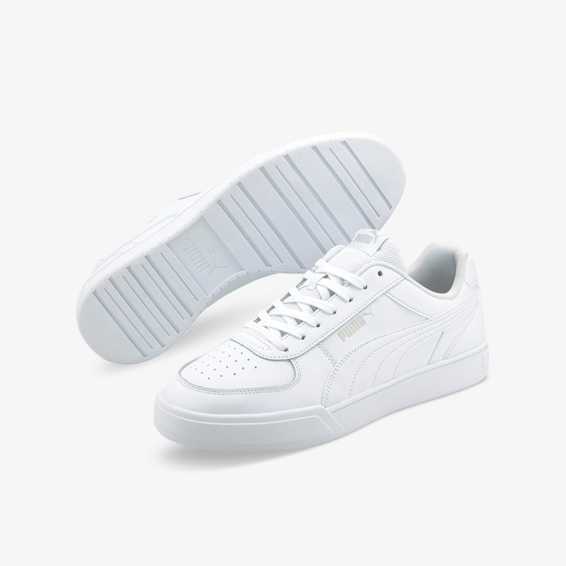 Stilvoller weißer Sneaker in klassischem Design mit Lederoptik und bequemer Passform, ideal für jeden Anlass.