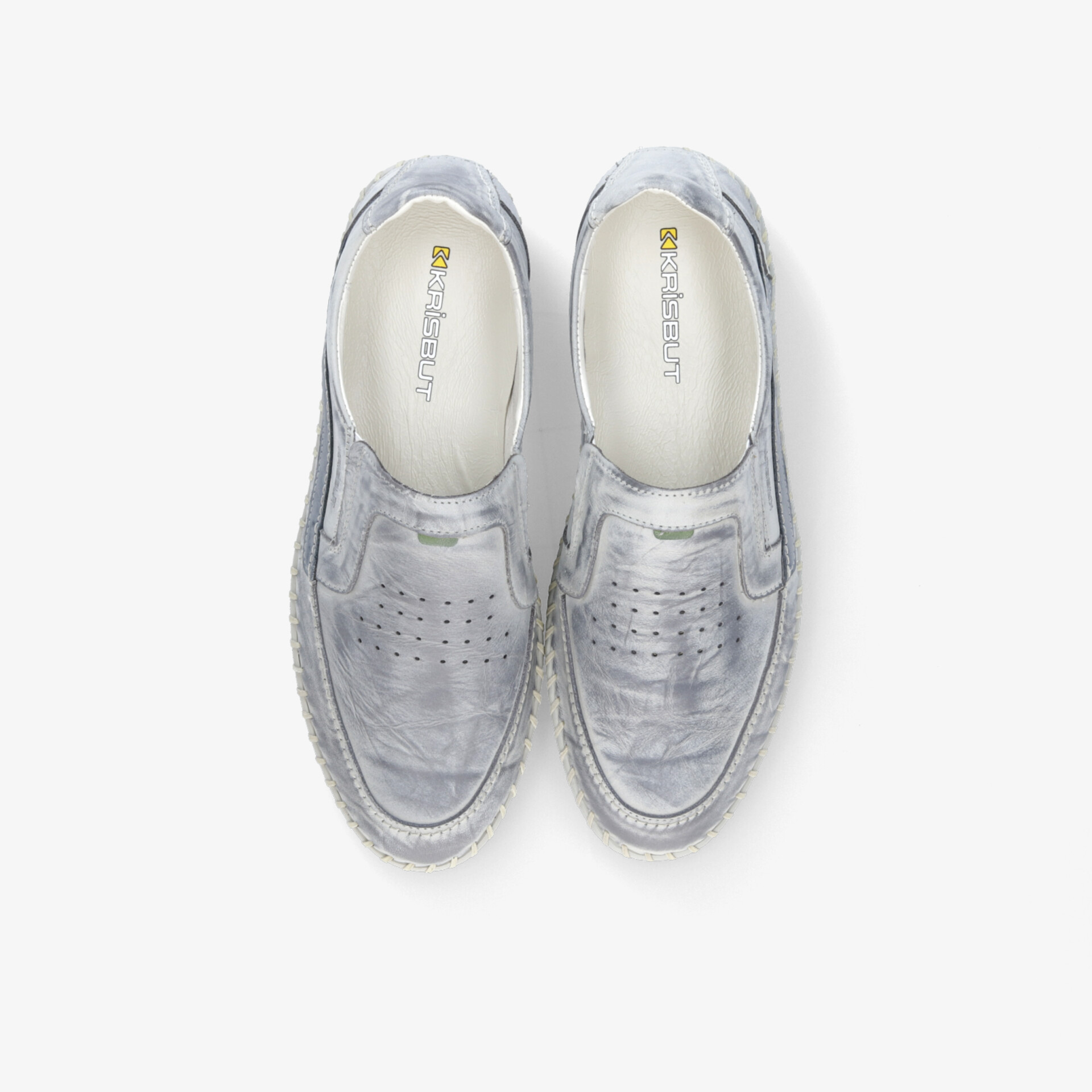 Silberne Lederschuhe im klassischen Slipper-Stil mit komfortabler Passform und eleganter Optik, Paaransicht von oben