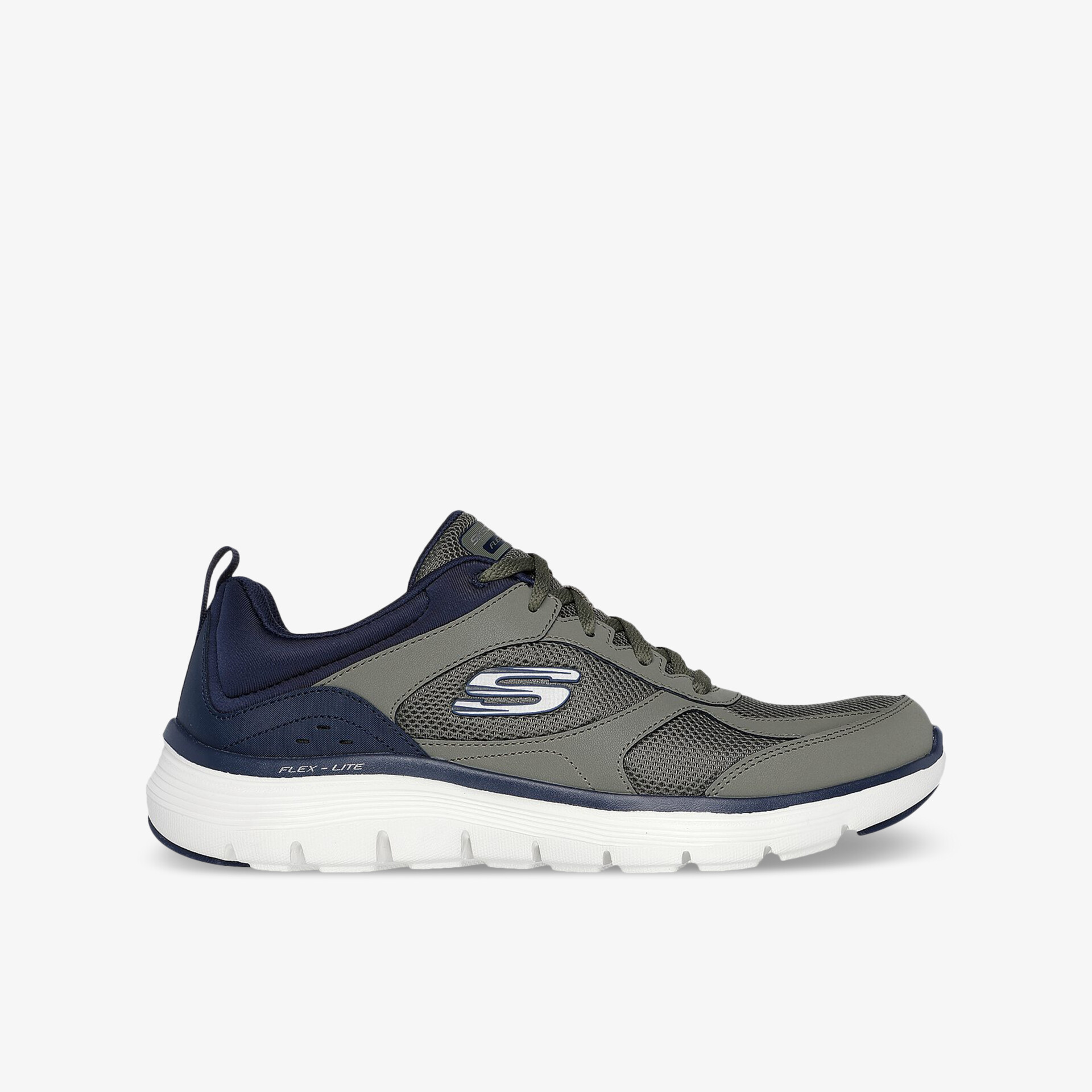 Moderner sportlicher Schuh in Grau und Navy mit rutschfester Sohle und atmungsaktivem Material