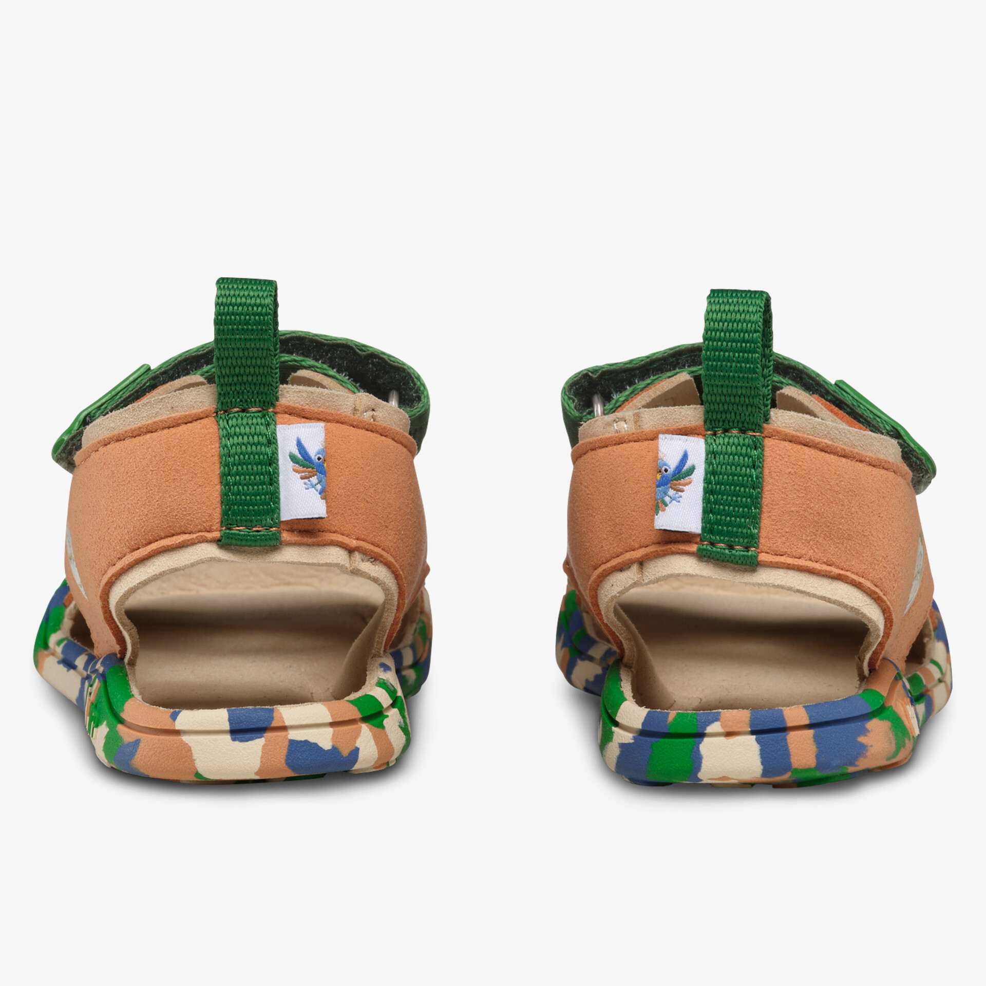 Bunte Sandale mit gepolstertem Riemen und rutschfester Sohle, ideal für Outdoor-Aktivitäten.