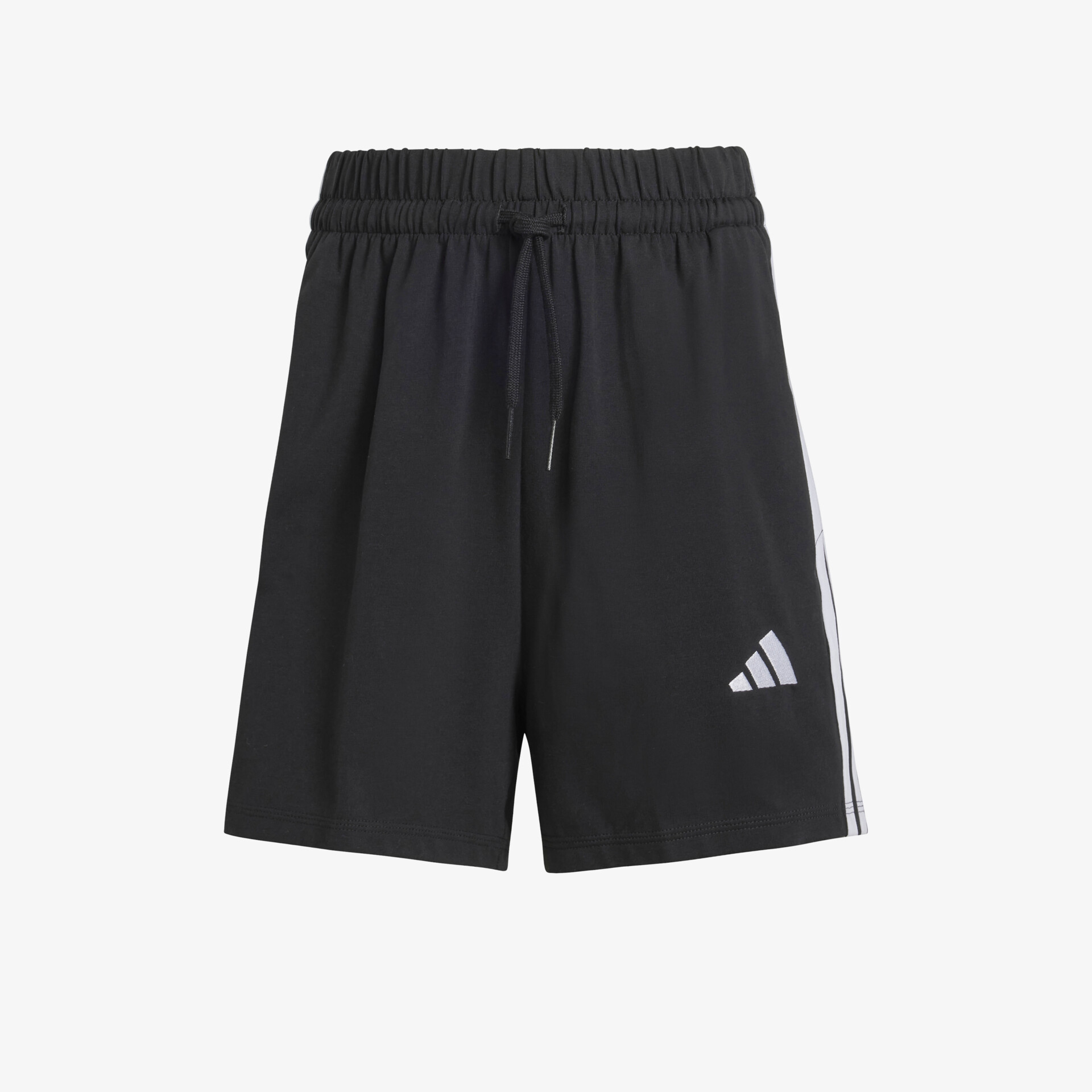 Schwarze sportliche Trainingsshorts mit elastischem Bund, leichtem, atmungsaktivem Material und bequemem Schnitt