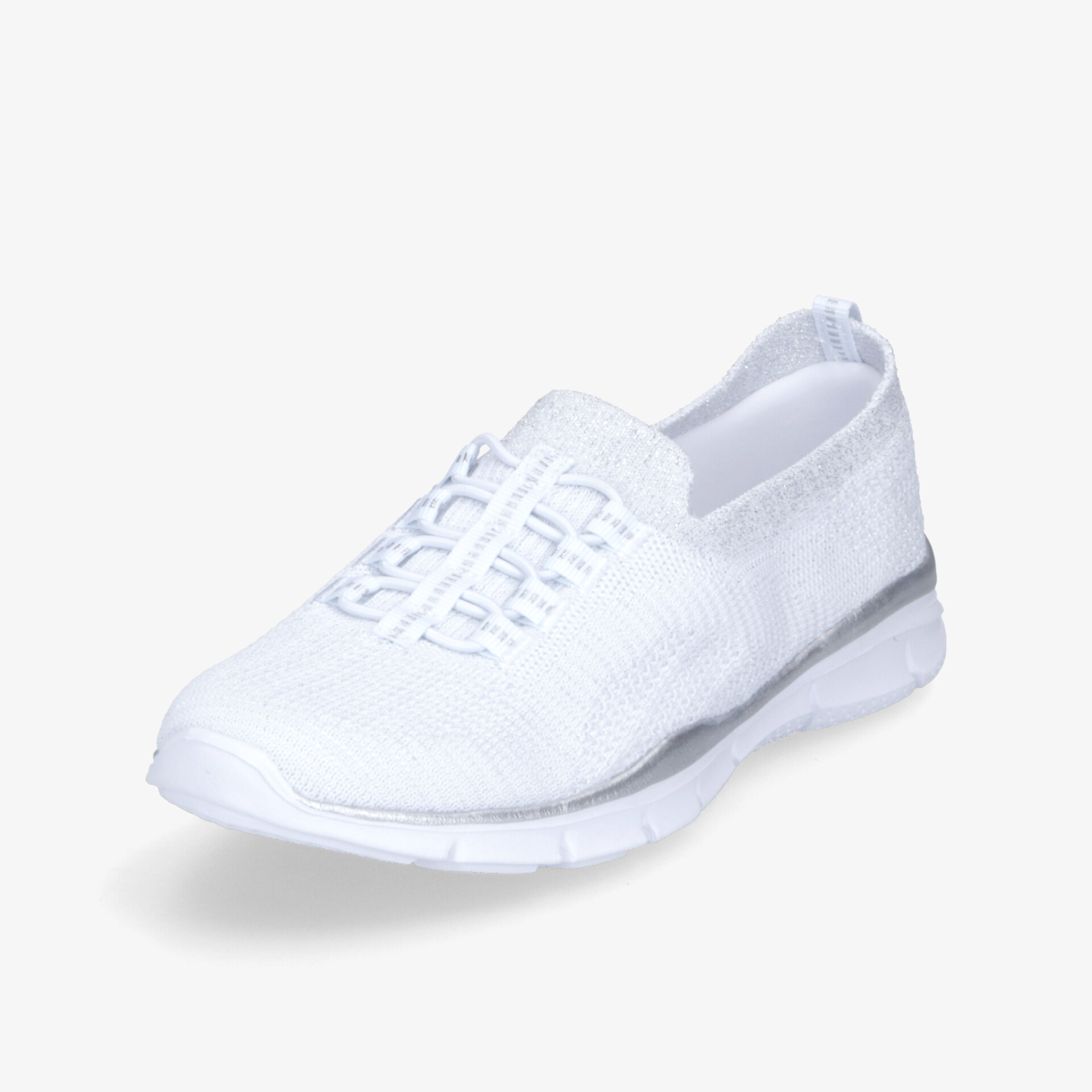 Moderner weißer Schuh mit atmungsaktivem Material und rutschfester, flexibler Sohle für hohen Tragekomfort