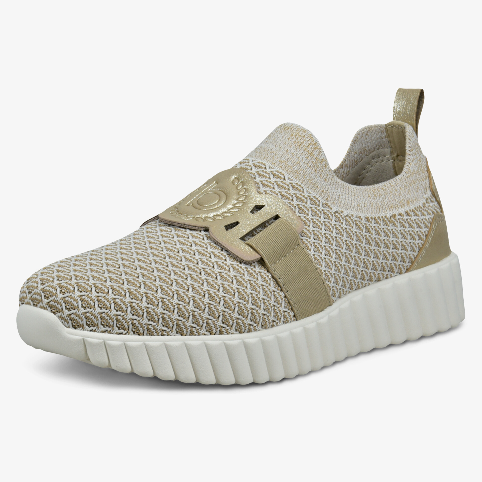 Moderner, sportlicher Sneaker in Beige mit flexibler Sohle und atmungsaktivem Design für optimalen Tragekomfort.
