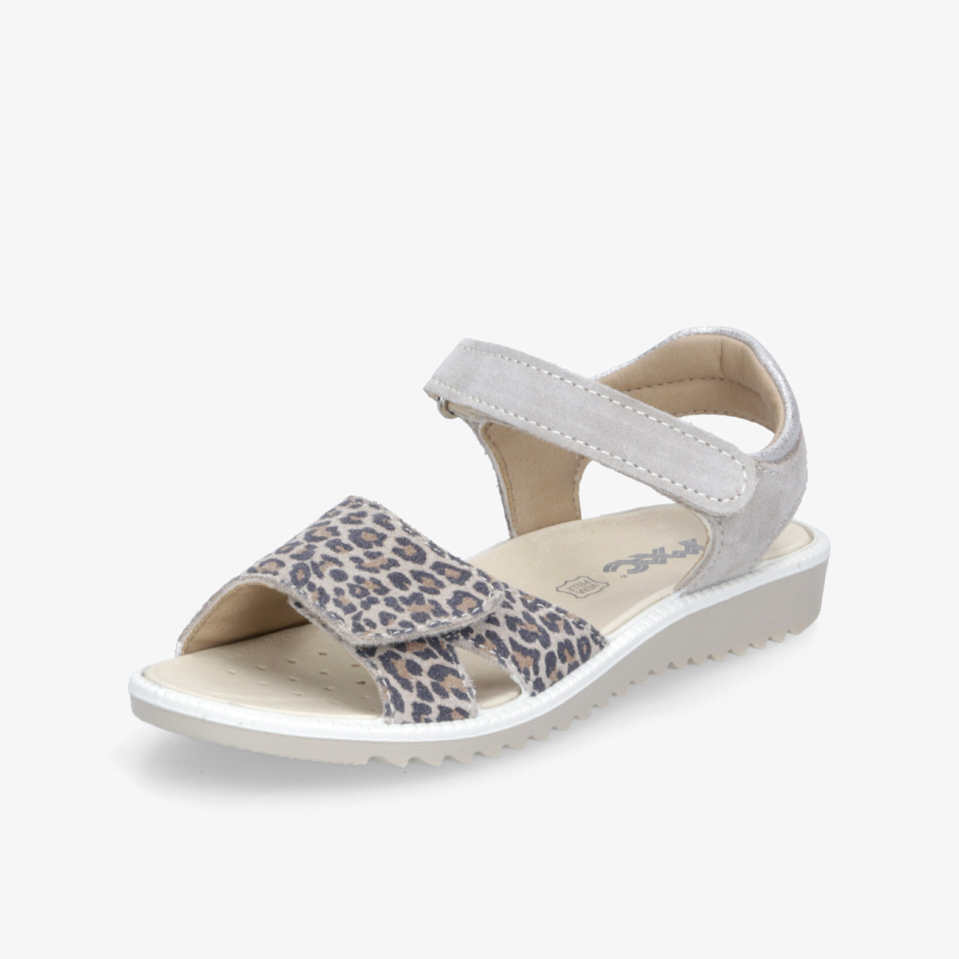 Sommerlicher Sandalenschuh mit Leo-Print, verstellbarem Klettverschluss und gepolsterter Innensohle für angenehmen Tragekomfort