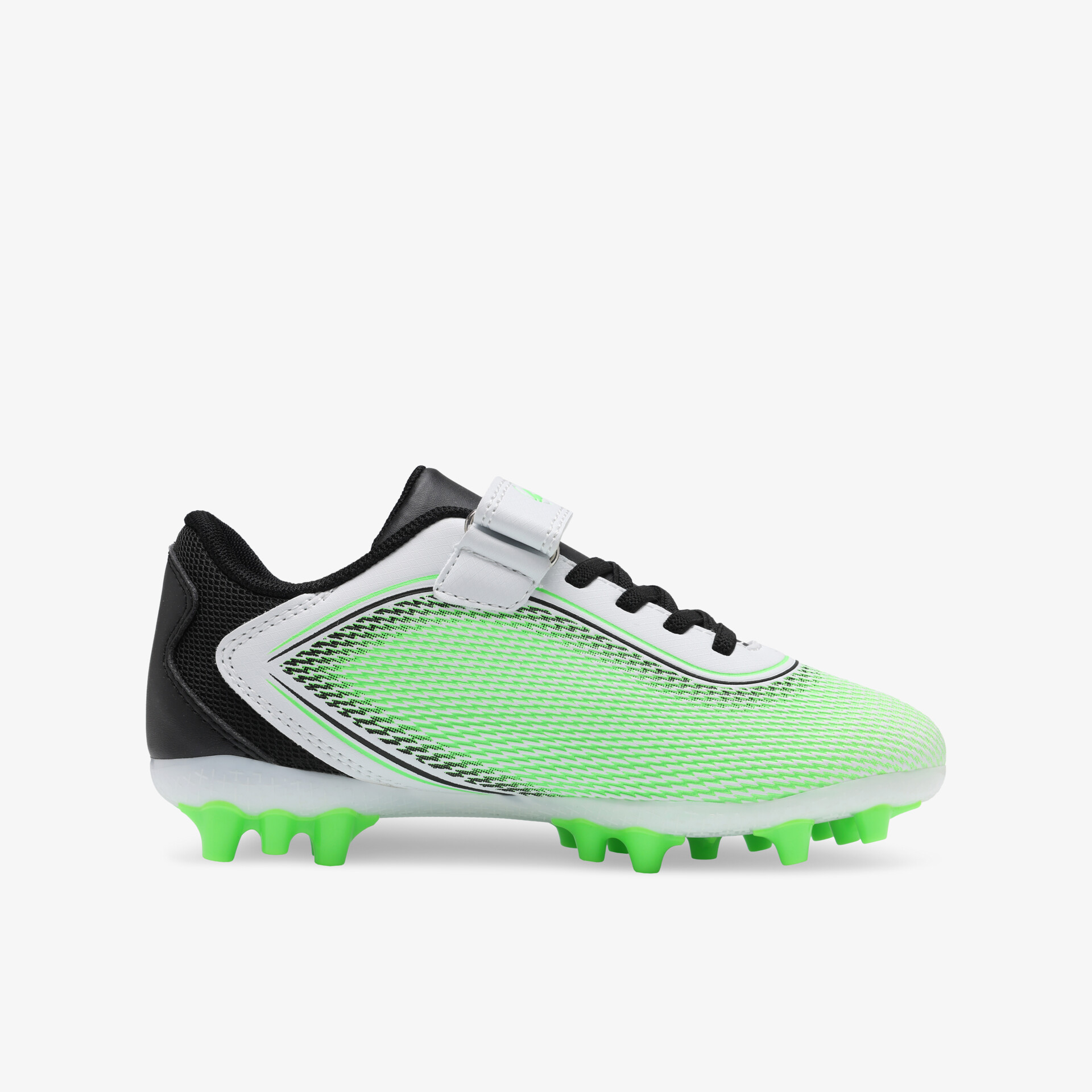 Grün-schwarzer Fußballschuh in leichter Ausführung mit optimalem Profil für besten Halt und Schnelligkeit