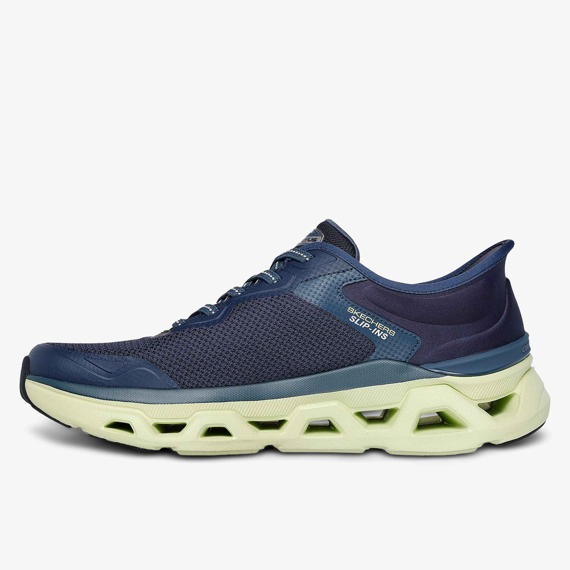 Moderner und bequemer Sneaker in Blau mit innovativer Sohle und atmungsaktivem Obermaterial.