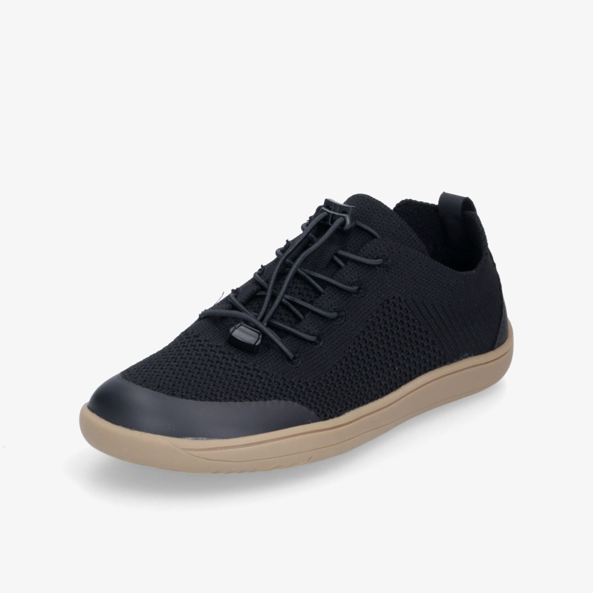 Moderner leichter Sneaker mit atmungsaktivem Material und bequemer, flexibler Sohle in schräger Frontansicht