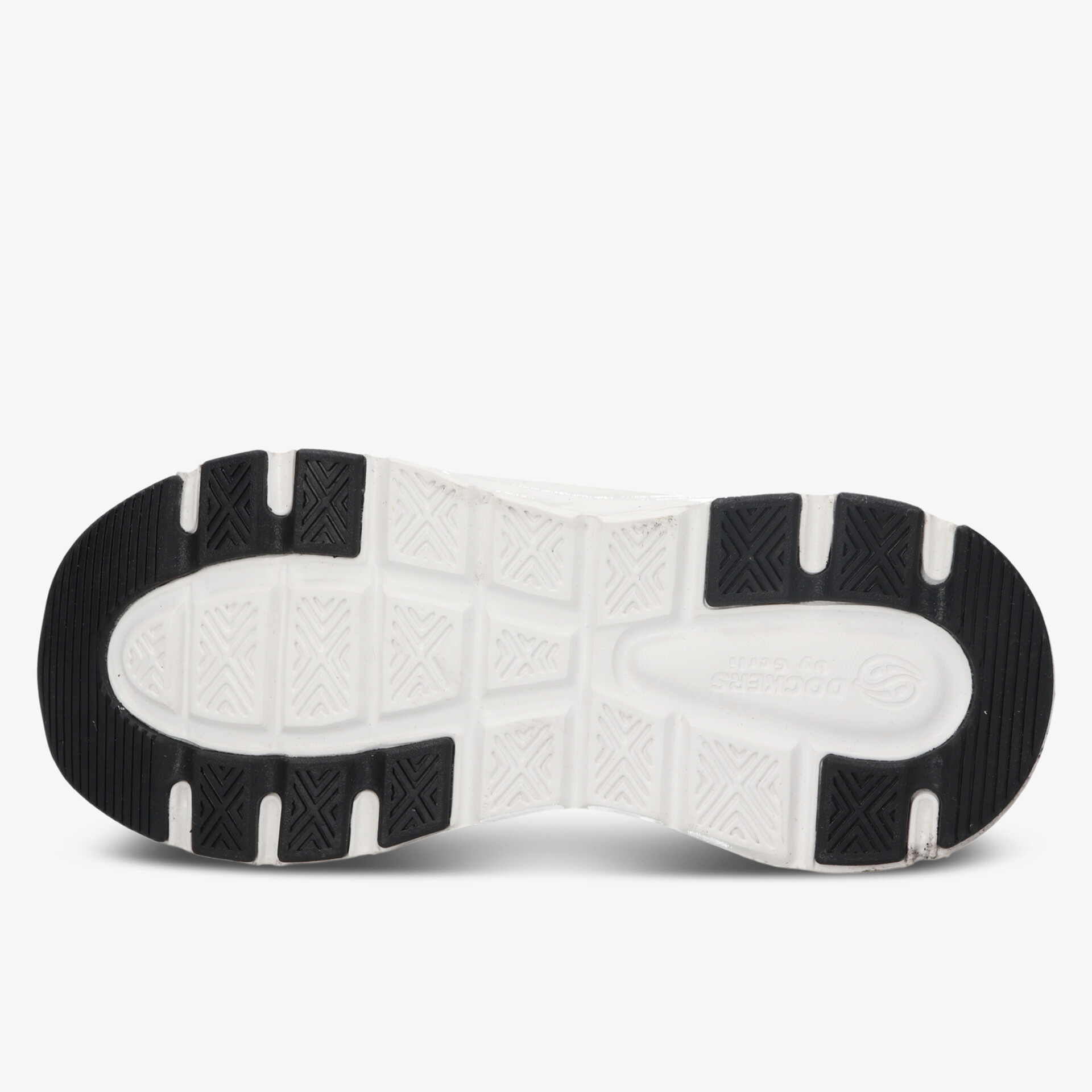 Rutschfeste weiße Schuhsohle mit robustem Profil für sicheren Halt und lange Lebensdauer