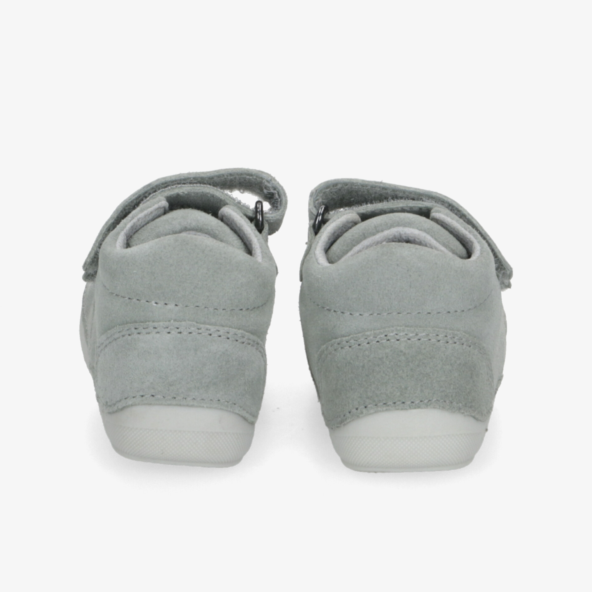 Graue Schuhe mit weichem Material und rutschfester Sohle, bequem und leicht, Rückansicht