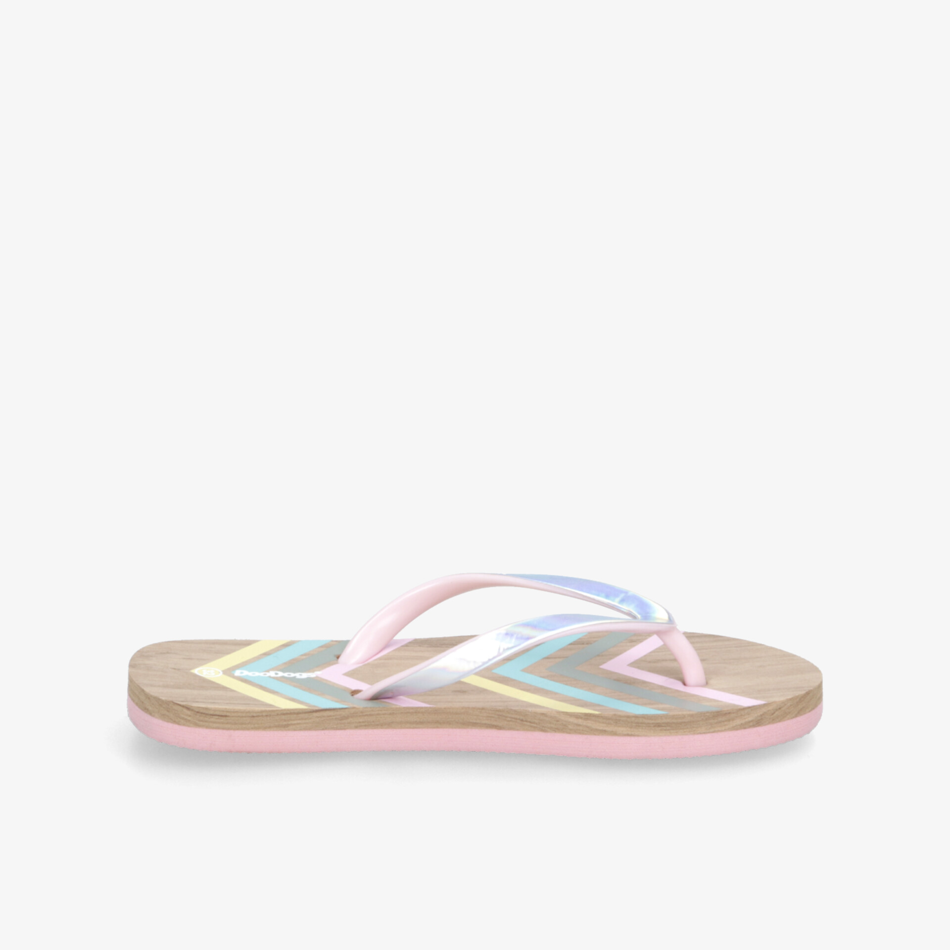 Leichte bunte Flipflop mit bequemer Sohle und weichen Trägern, ideal für sommerlichen Casual Look