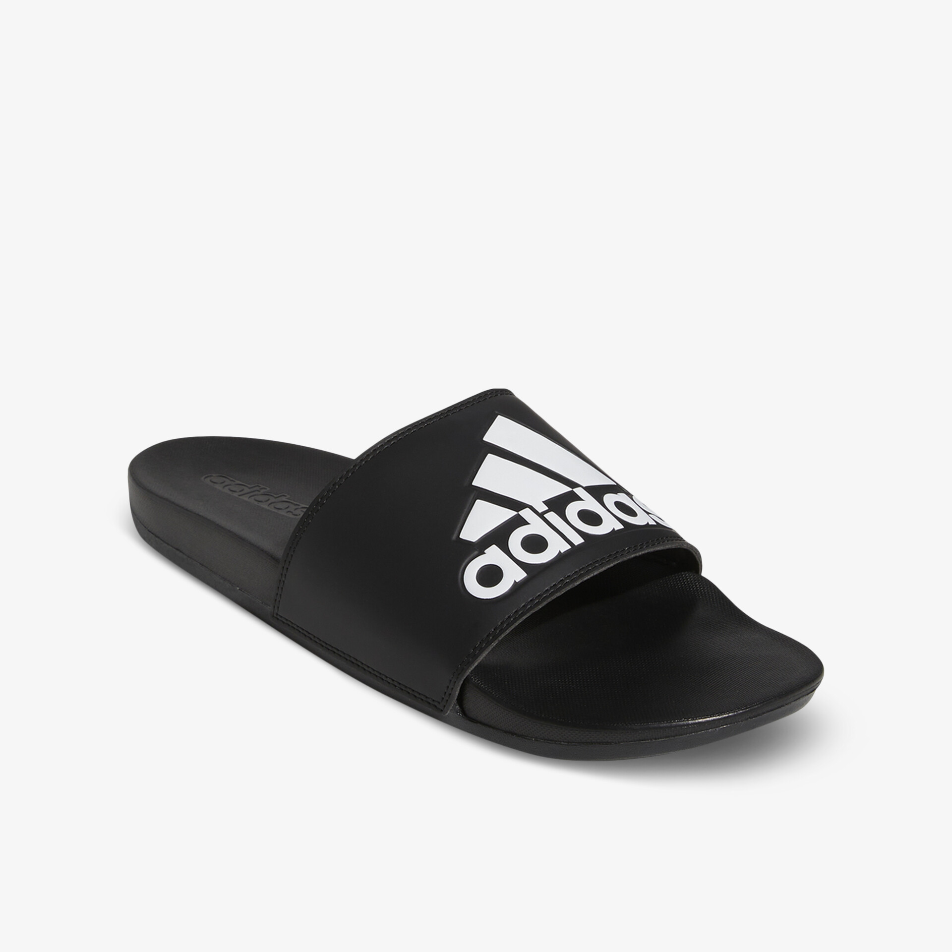Schwarze adidas Slide Sandale, bequem und leicht, rutschfeste Sohle für sportlichen und Freizeitgebrauch
