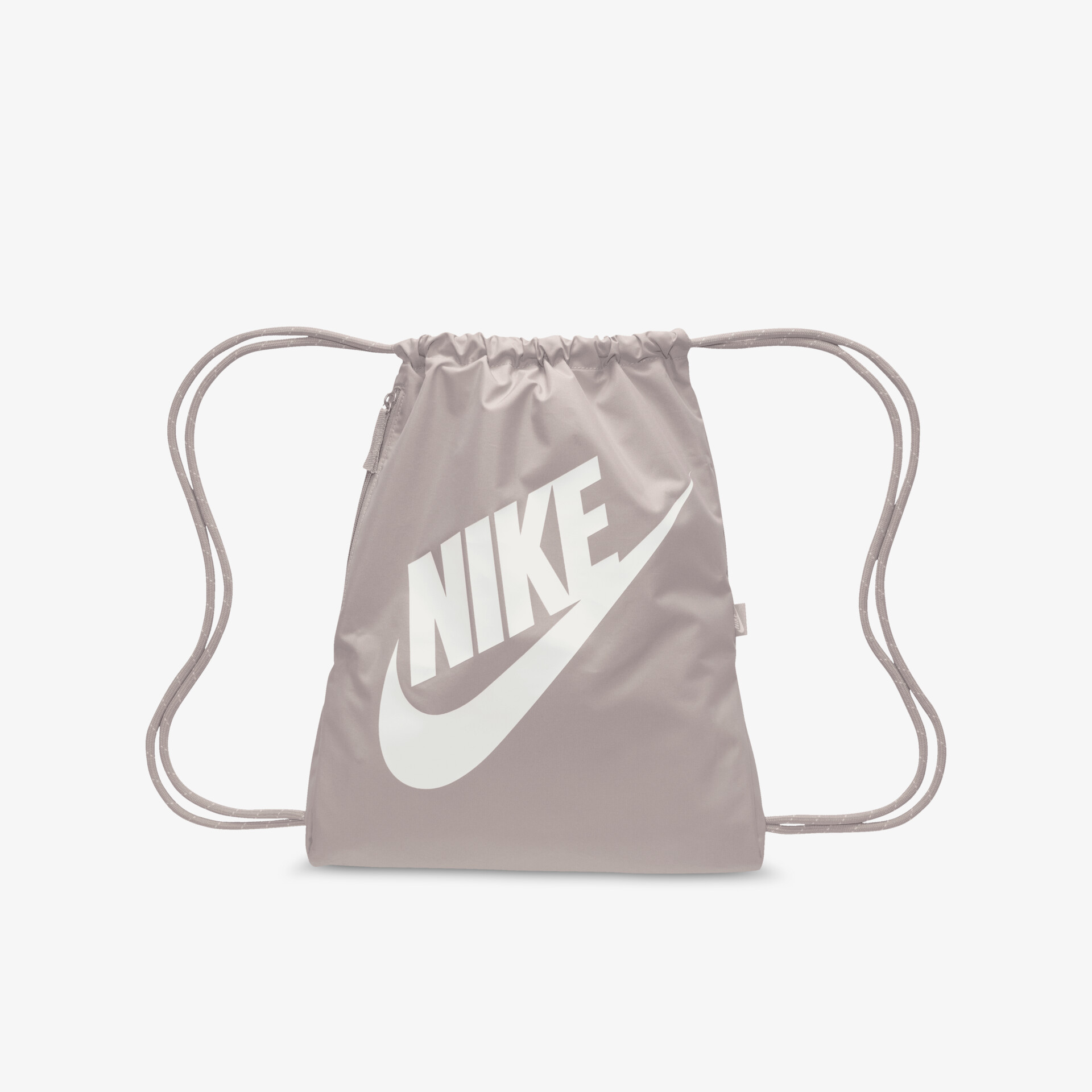 Leichter und robuster Nike Turnbeutel in Grau mit großem Logo und verstellbaren Kordeln für praktischen Transport