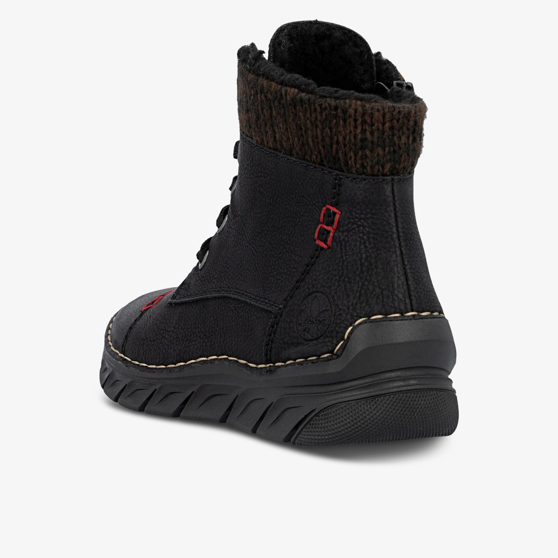 Robuster Winterstiefel mit warmem Innenfutter und rutschfester Sohle in seitlicher Ansicht