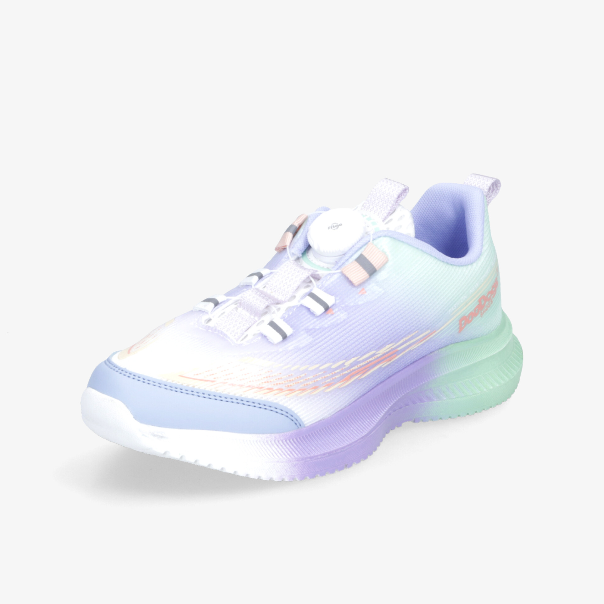 Leichter sportlicher Sneaker mit atmungsaktivem Material, gepolsterter Zunge und flexibler, gedämpfter Sohle in Pastellfarben