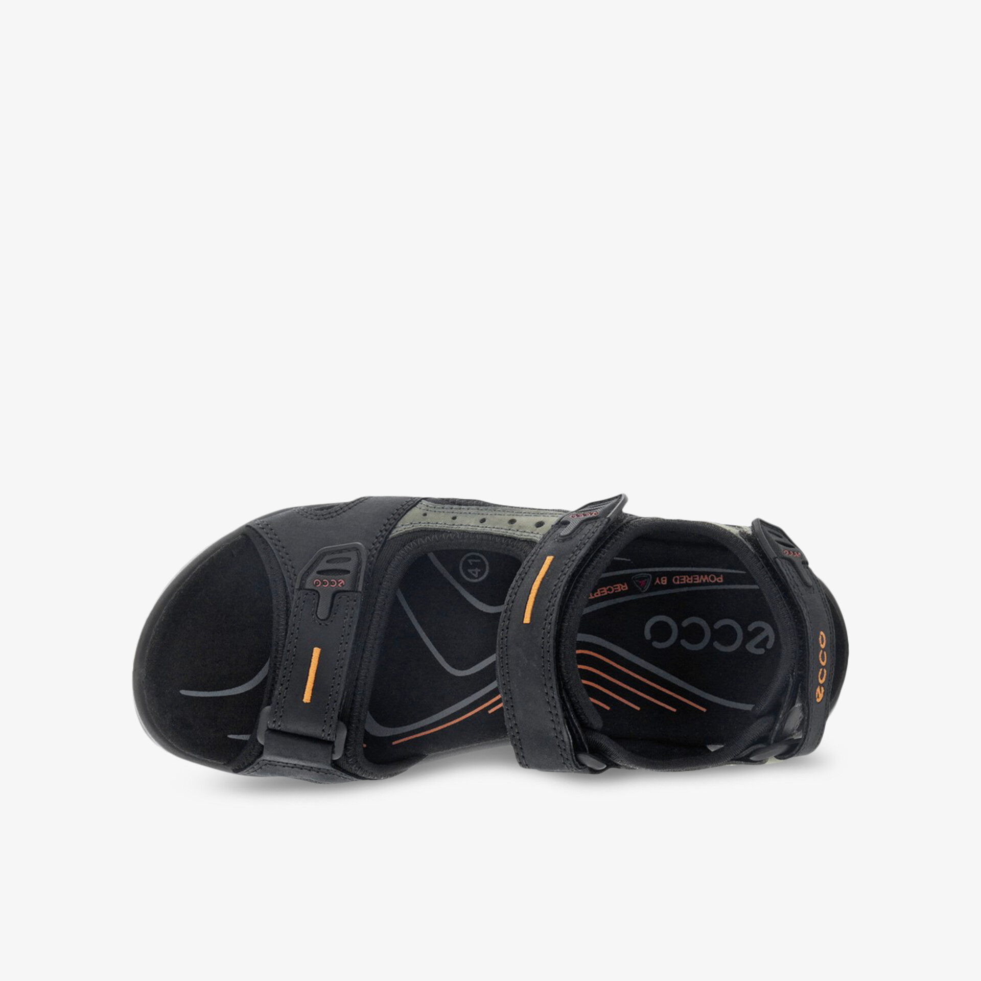 Komfortable, robuste schwarze Sandale mit Klettverschluss und ergonomischer Passform für optimalen Halt