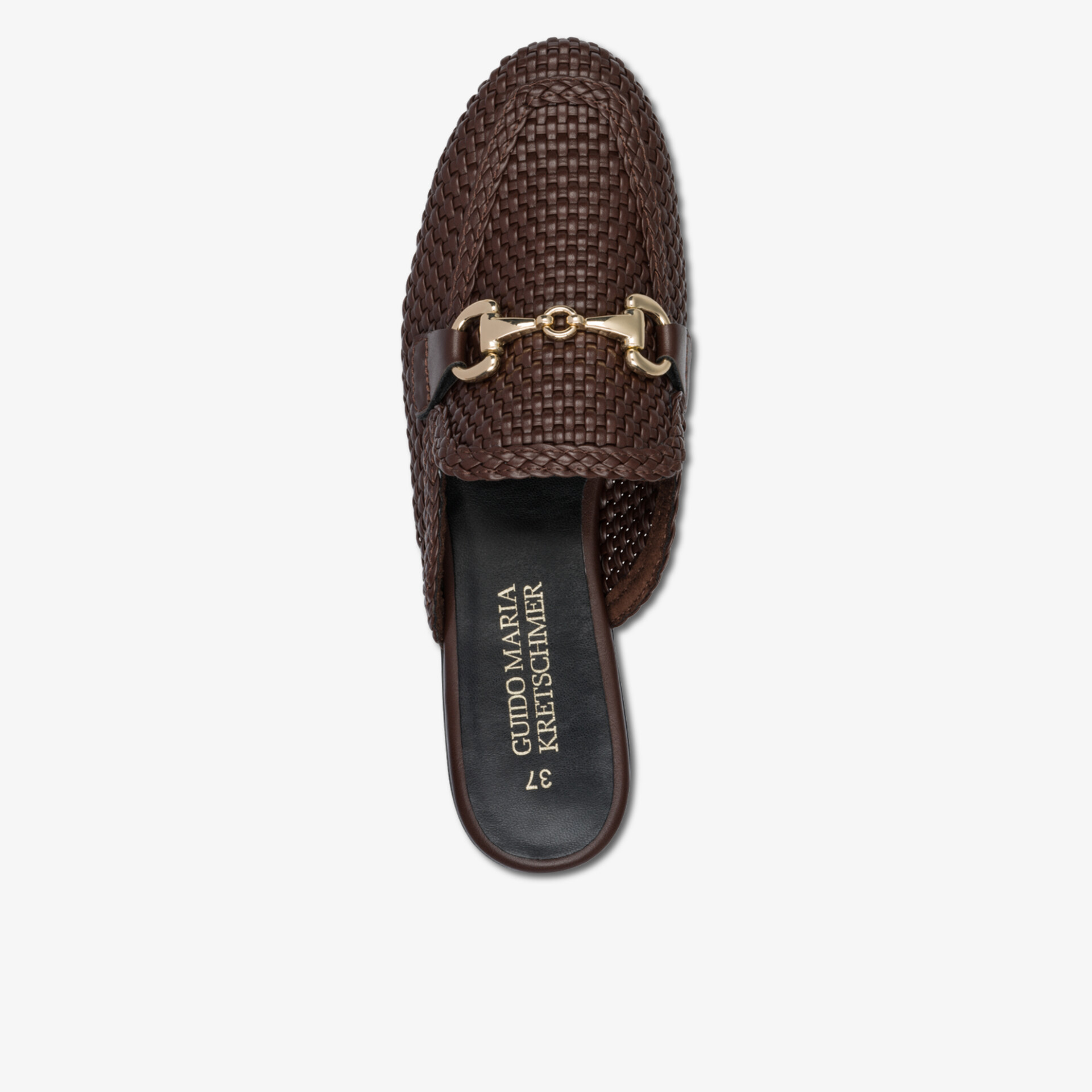 Geflochtener brauner Mokassin mit Pferdebit-Dekor, eleganter Slip-on Halbschuh aus hochwertigem Material