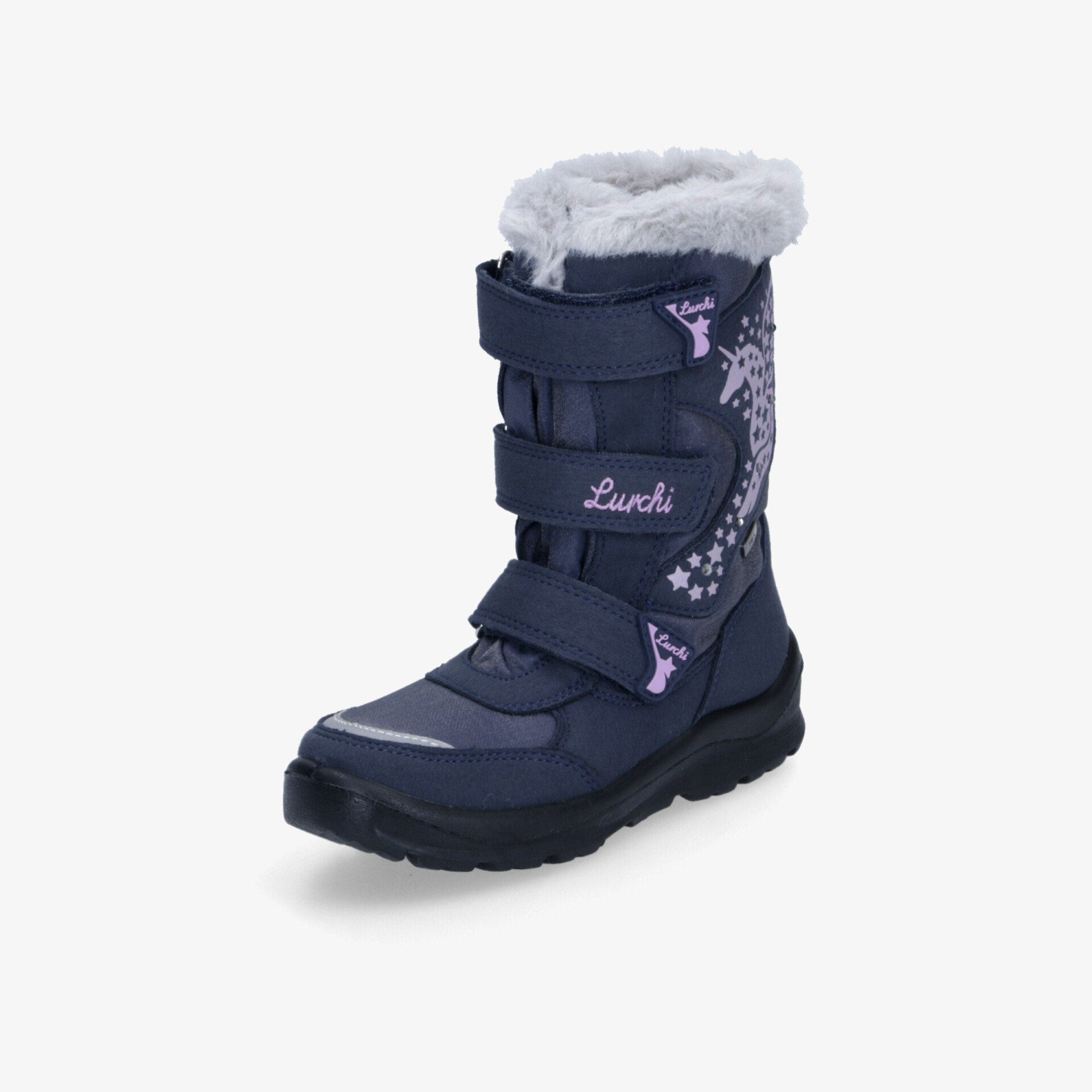 Robuster Winterstiefel mit warmer Fütterung und einfachem Klettverschluss, ideal für kalte und nasse Bedingungen