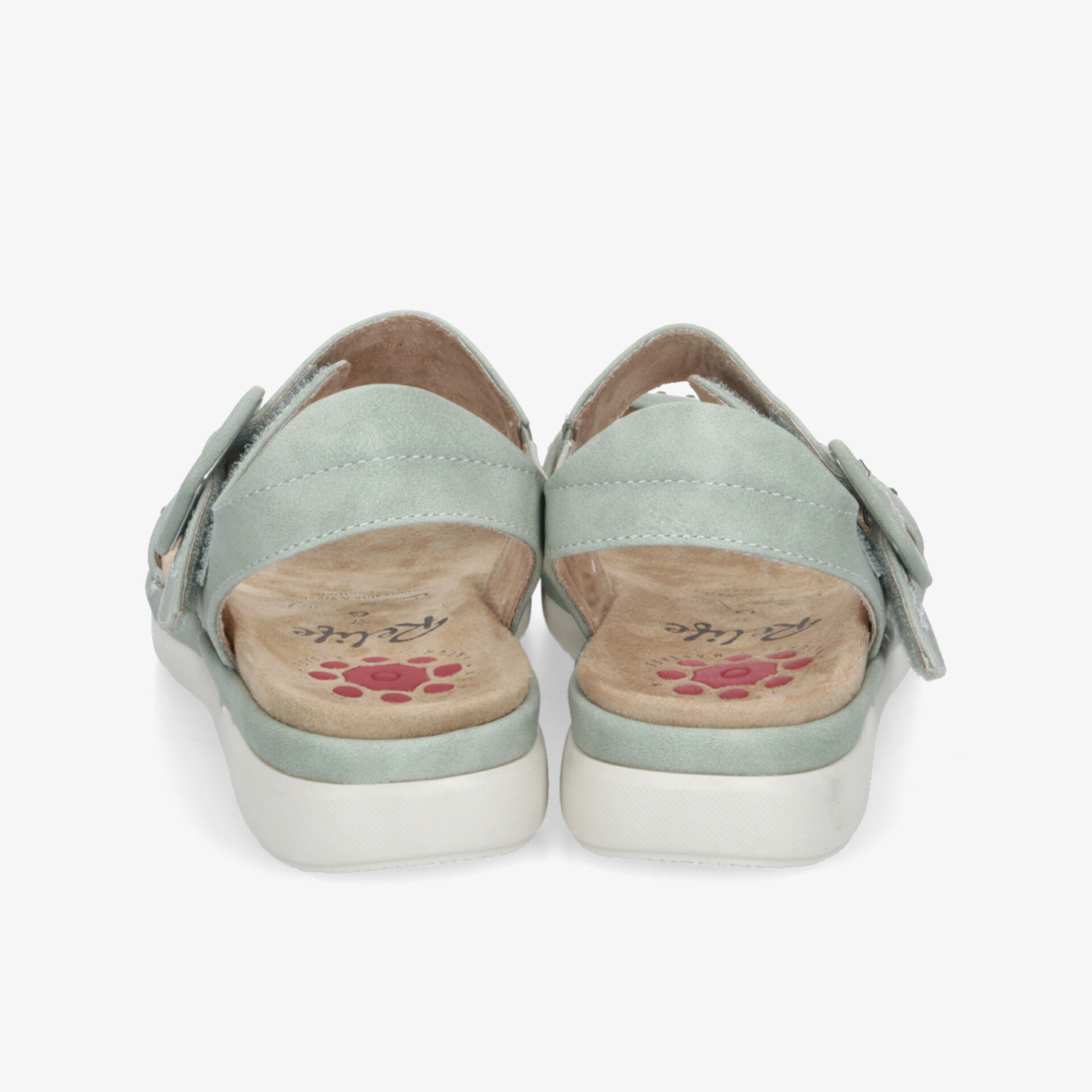 Rückansicht komfortabler Pantoletten mit gepolsterter Innensohle und verstellbarem Riemen für bequemen Halt