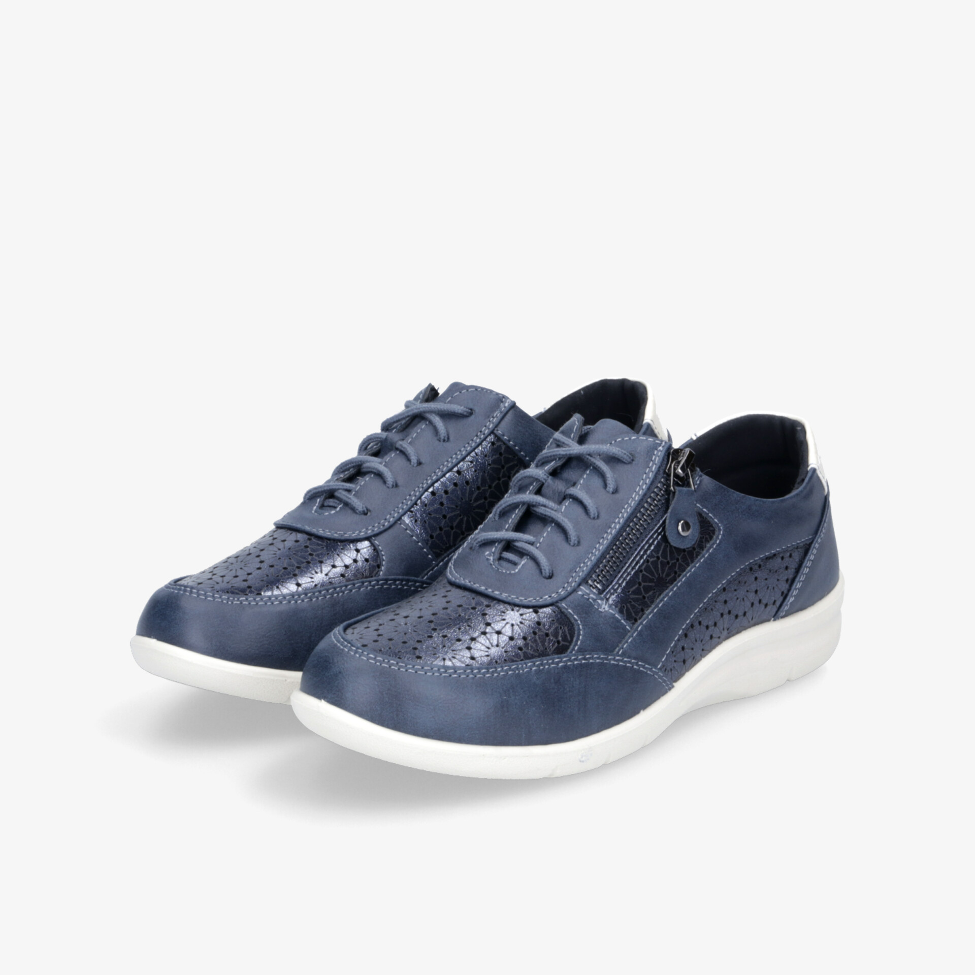 Modernes Paar komfortabler, atmungsaktiver Schuhe mit leichter, rutschfester Sohle und schnürverschluss