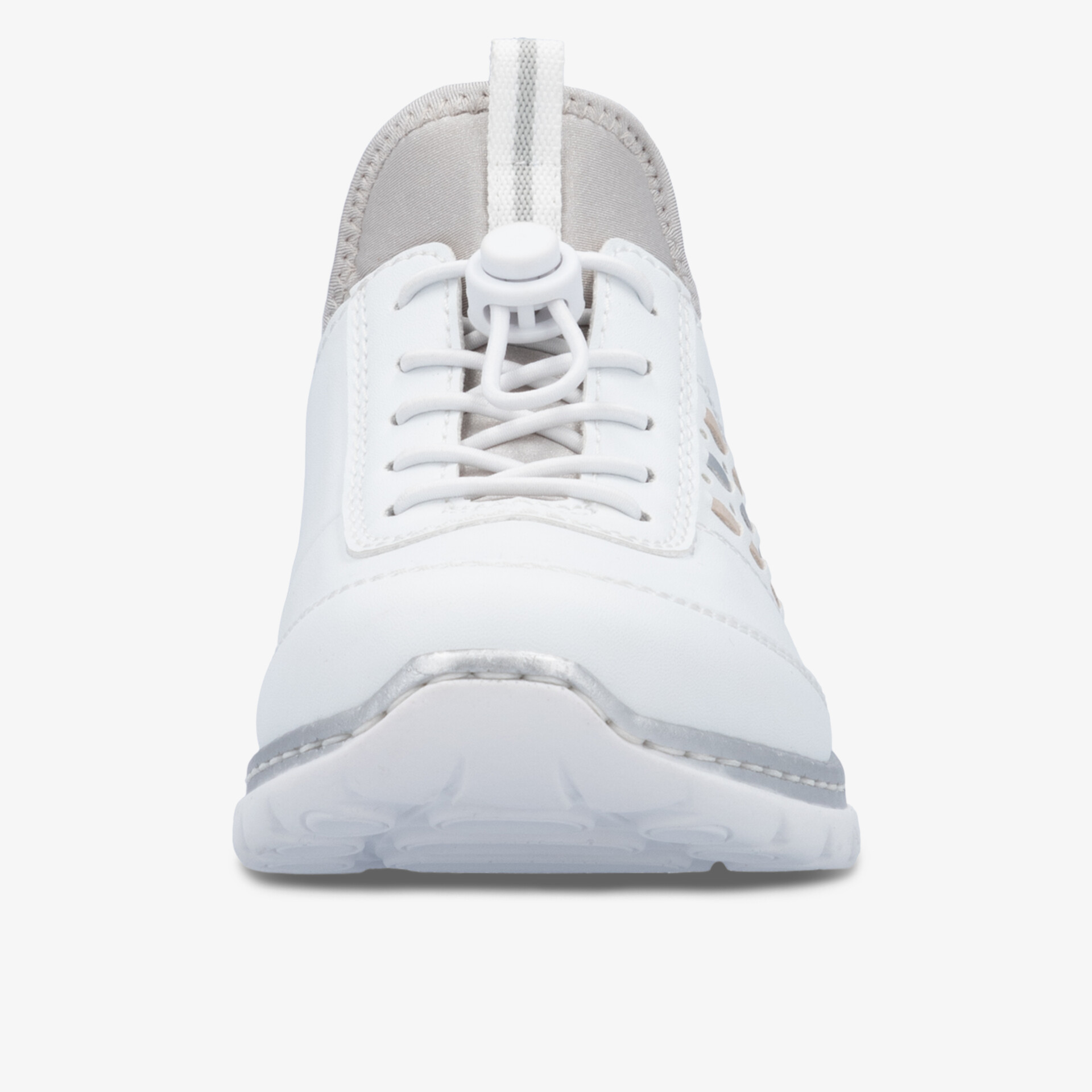 Moderner weißer Sportschuh mit Schnürung, bequem und leicht für aktiven Tragekomfort