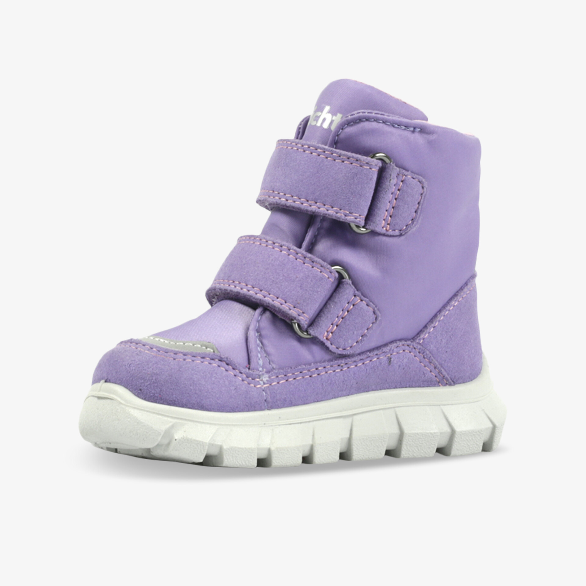 Robuster und bequemer lila Winterstiefel mit zwei Klettverschlüssen und rutschfester, leichter Sohle