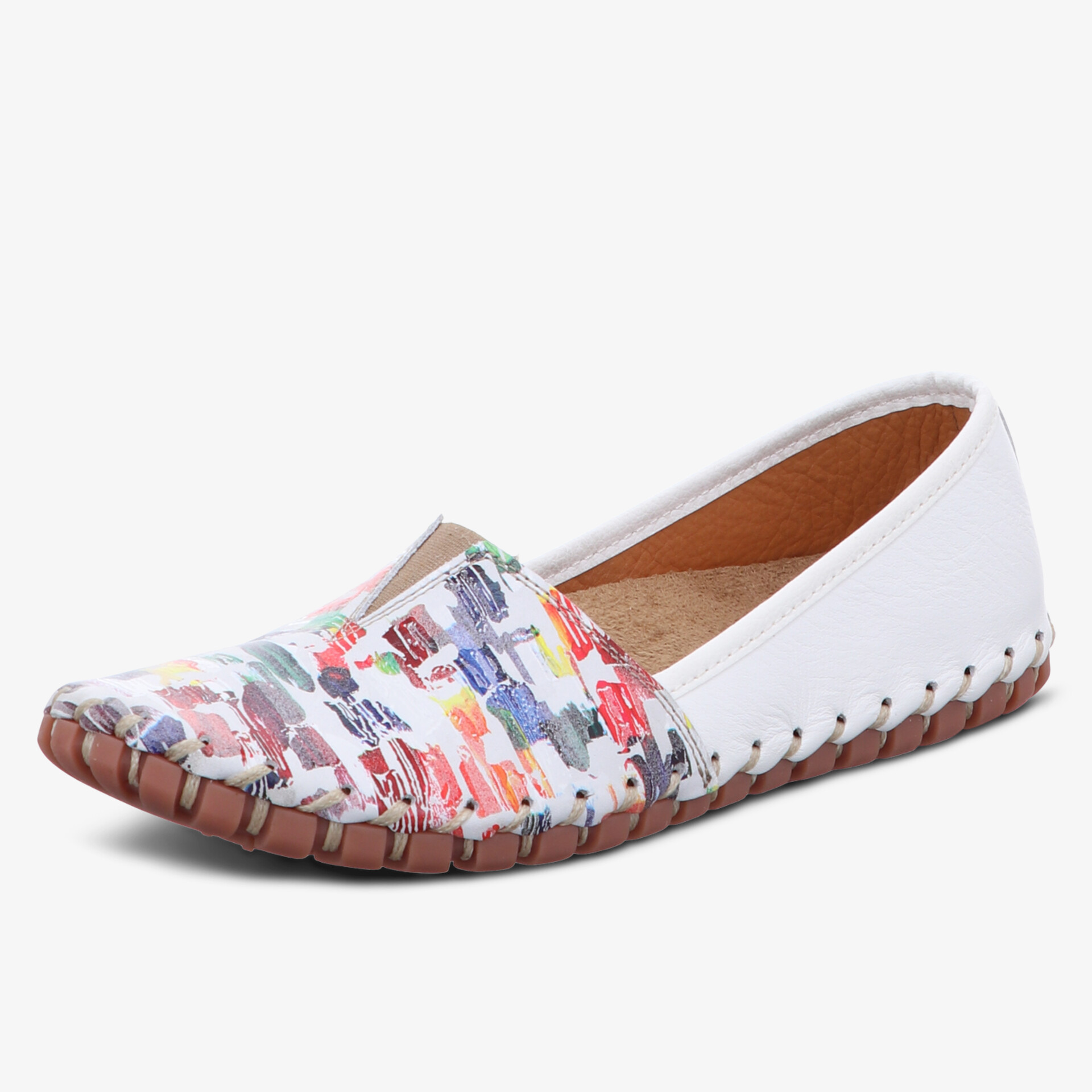 Moderner Lederschuh mit buntem Design und bequemer Passform