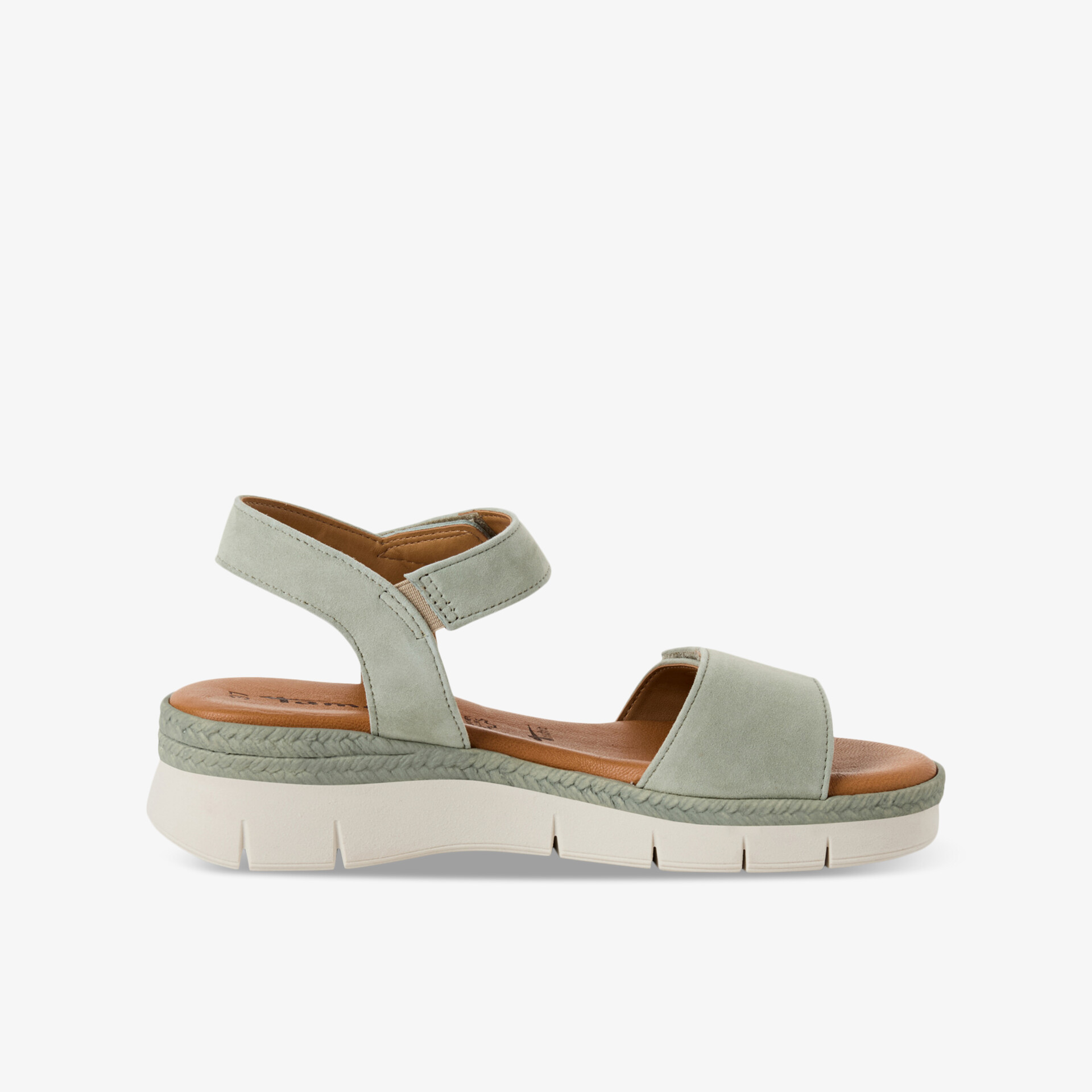 Leichte graue Sandale mit gepolsterter Sohle und verstellbarem Klettverschluss für optimalen Tragekomfort