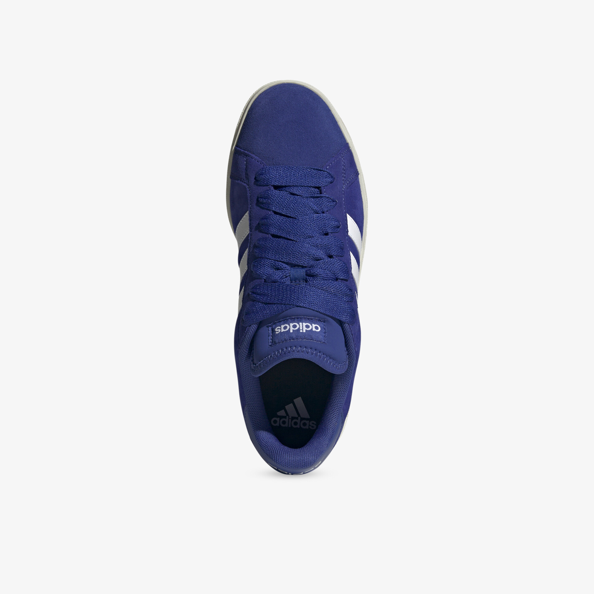 Blauer Adidas Sportschuh von oben mit atmungsaktivem Material und schnürbarem, sportlichem Design
