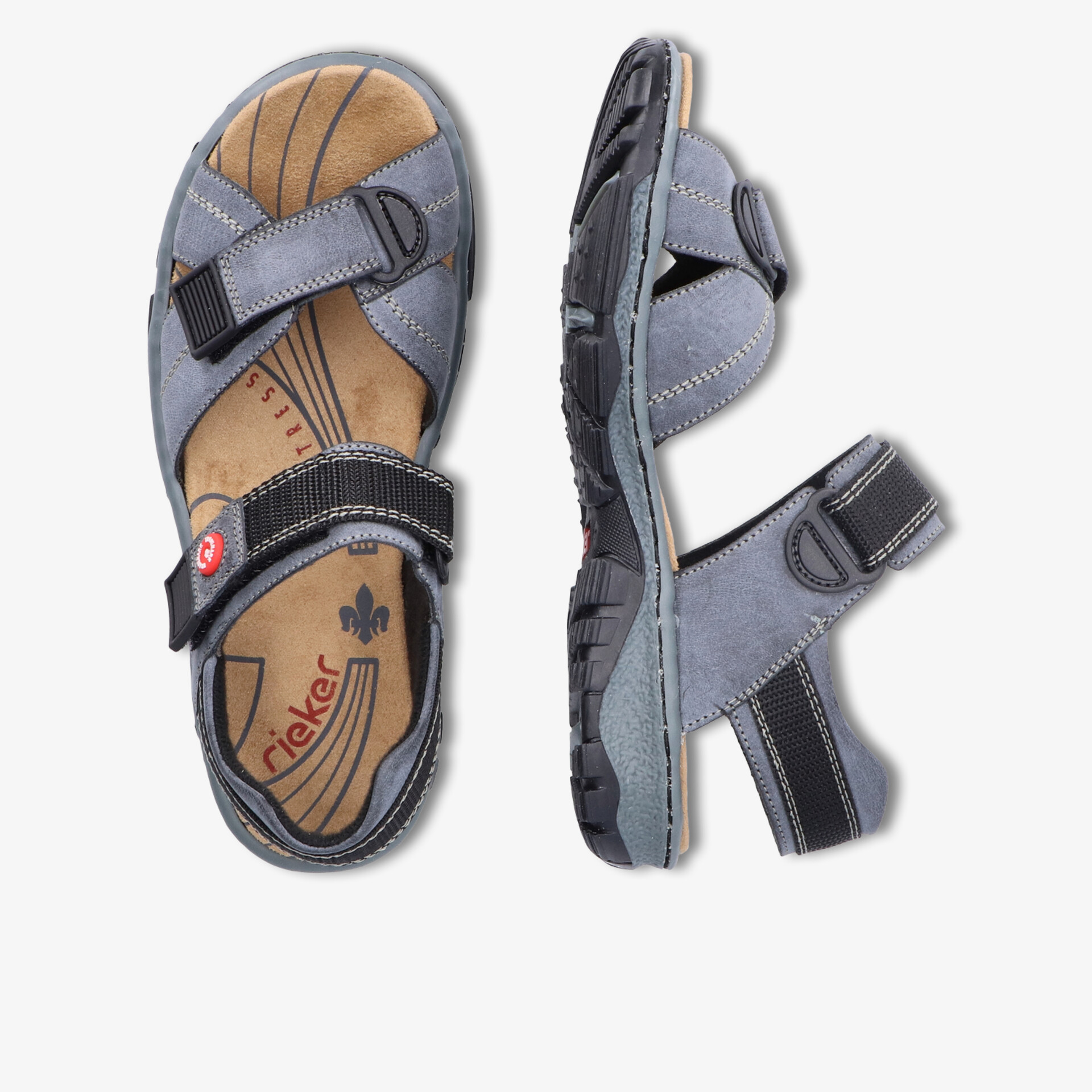 Leichte und bequeme Sandale mit verstellbaren Klettverschlüssen und rutschfester Profilsohle für hohen Tragekomfort