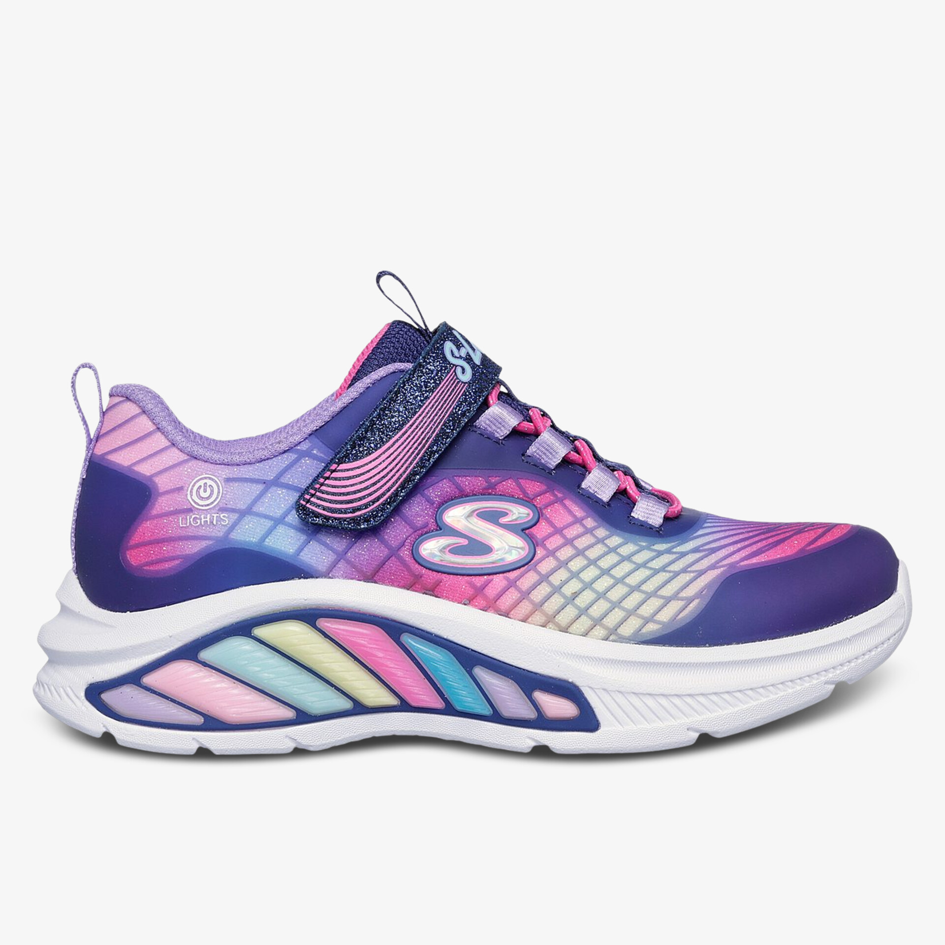 Seitliche Sicht auf bunten Sneaker mit komfortabler Polsterung und rutschfester Sohle für bequemen Halt