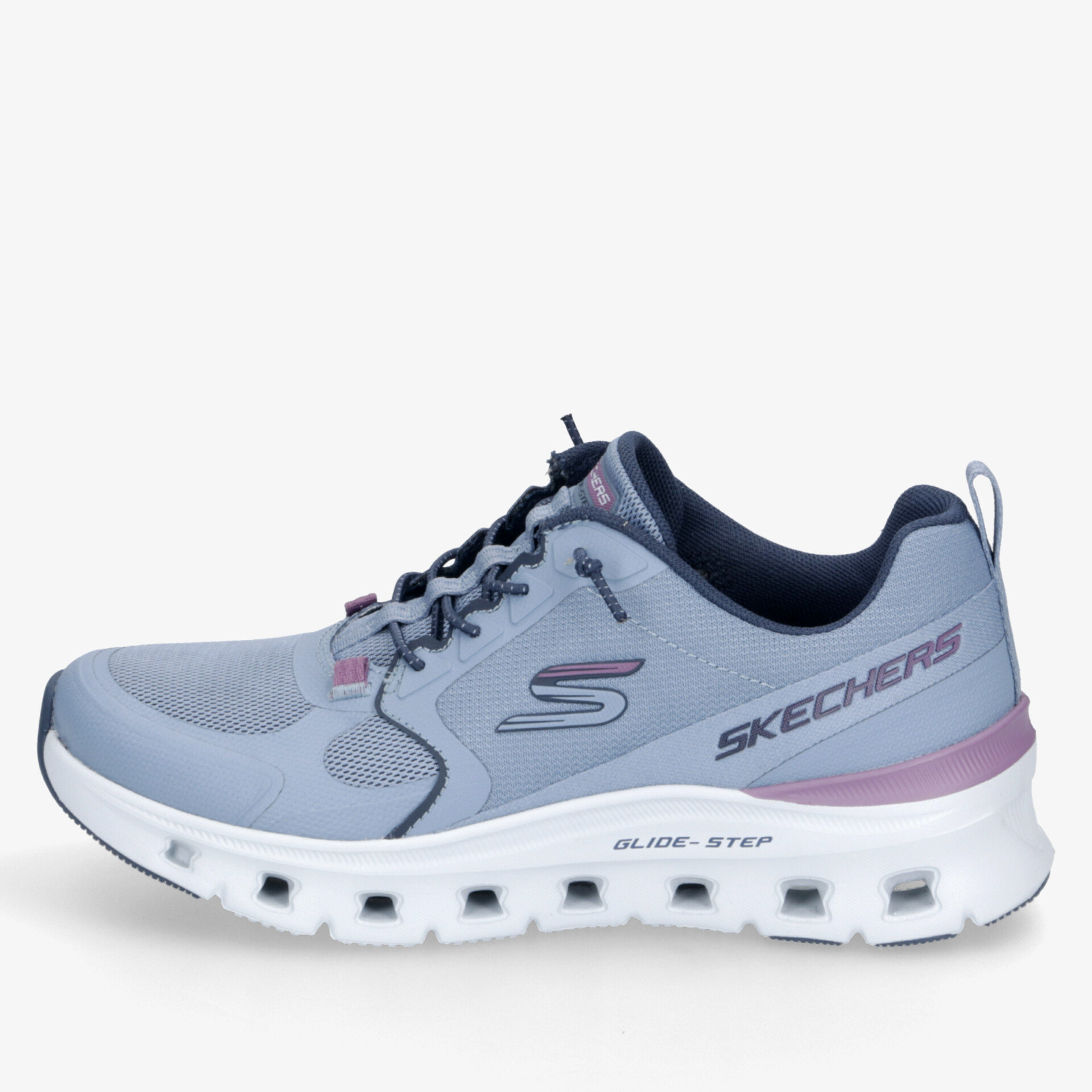 Leichter Laufschuh in moderner Optik mit atmungsaktivem Obermaterial und dämpfender, flexibler Gummisohle seitlich