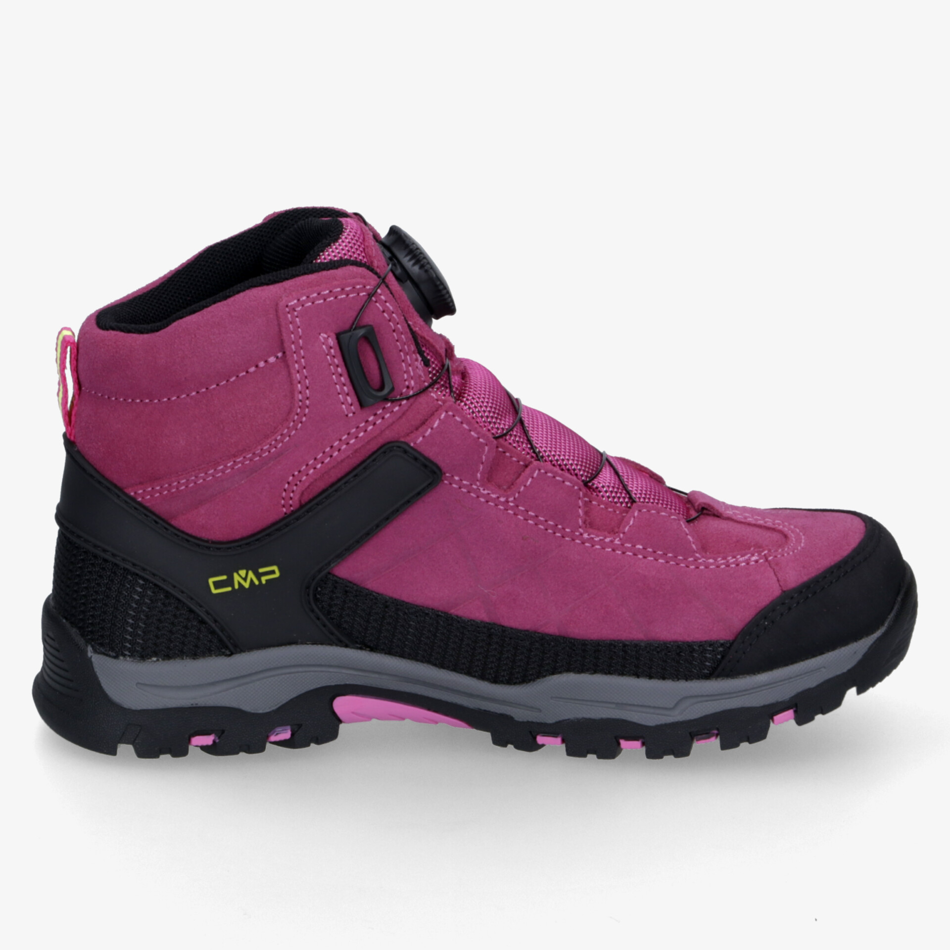 Robuster wanderschuh in pink mit griffiger Sohle und schnürverschluss für optimalen halt und komfort