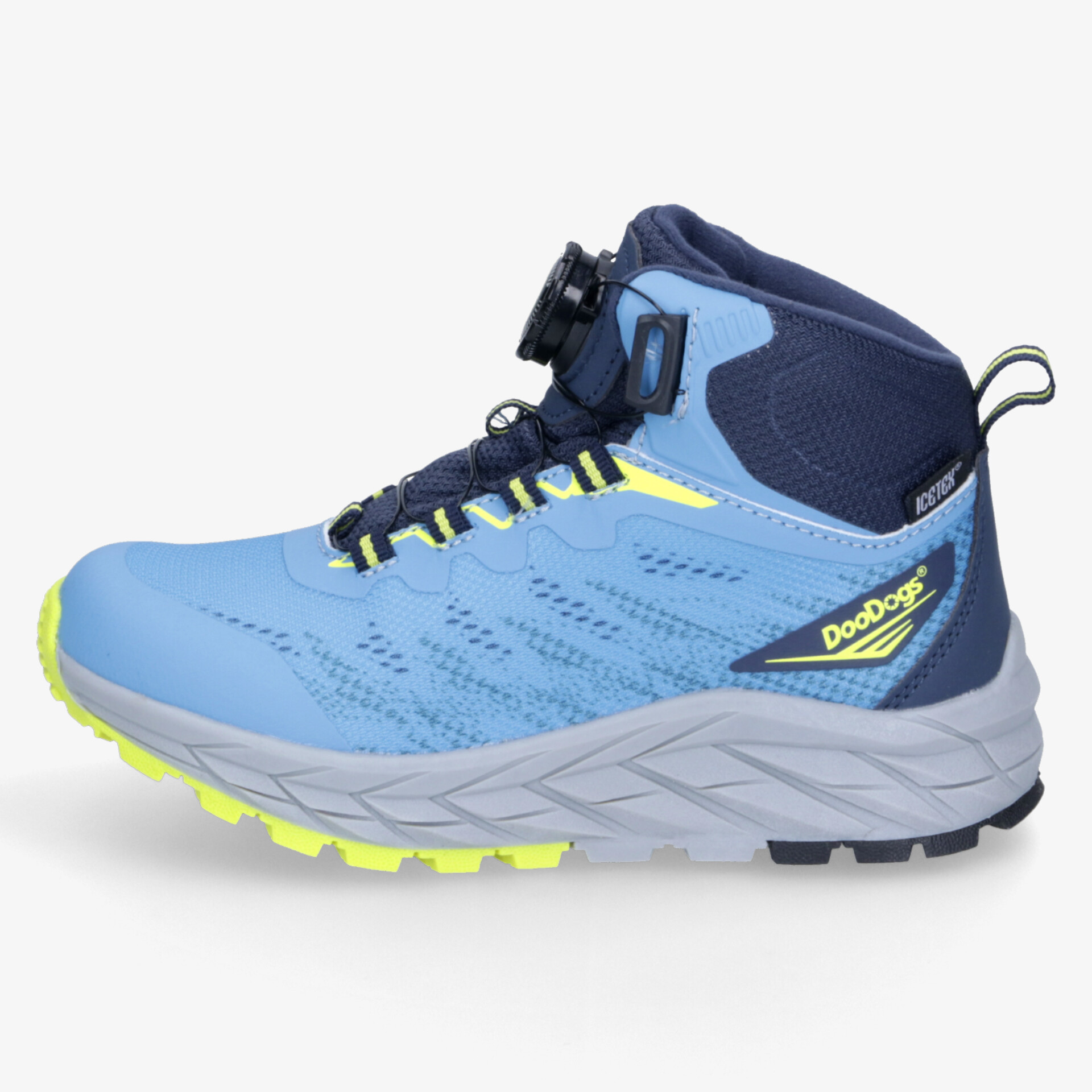 Leichter blauer Wanderschuh mit robustem Profil und komfortabler Passform für sicheres Outdoor-Erlebnis