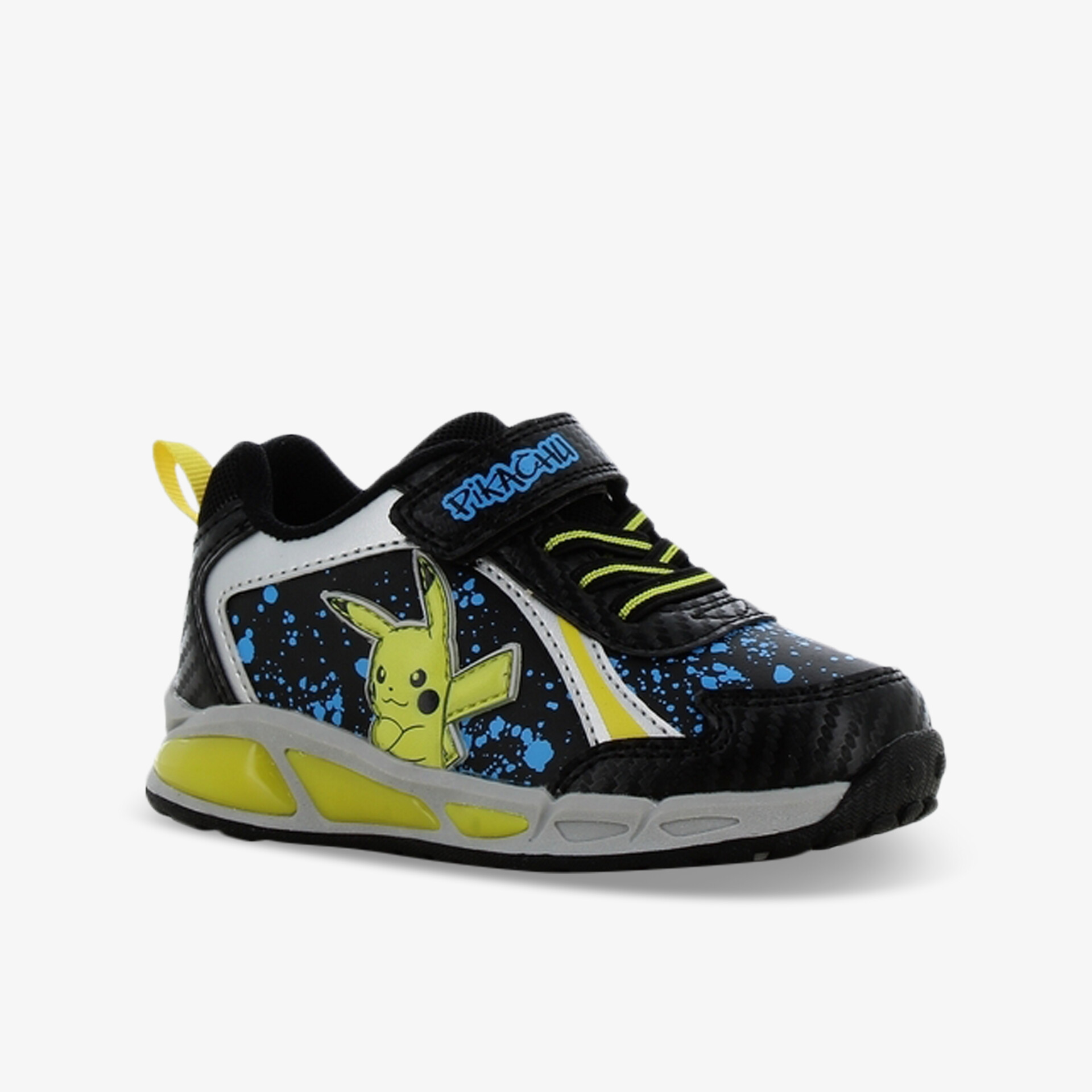 Bequemer schwarzer und gelber Sportschuh mit Pikachu Motiv, stabil und leicht, ideal für aktive Kinder