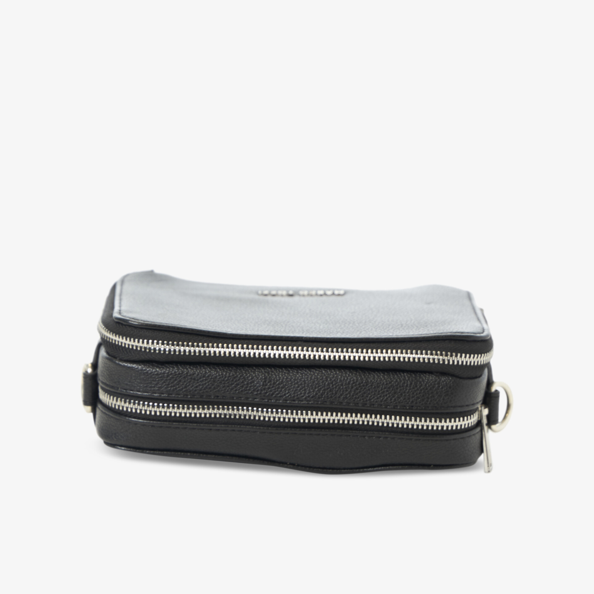 Kompatkte schwarze Tasche mit zwei Reißverschlüssen, robustem Material und praktischem Design für vielseitige Nutzung