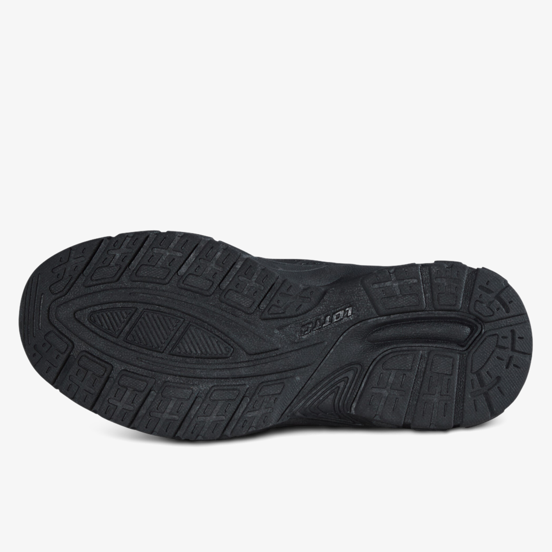 Robuste schwarze Schuhsohle mit rutschfestem Profil für optimalen Halt und Langlebigkeit