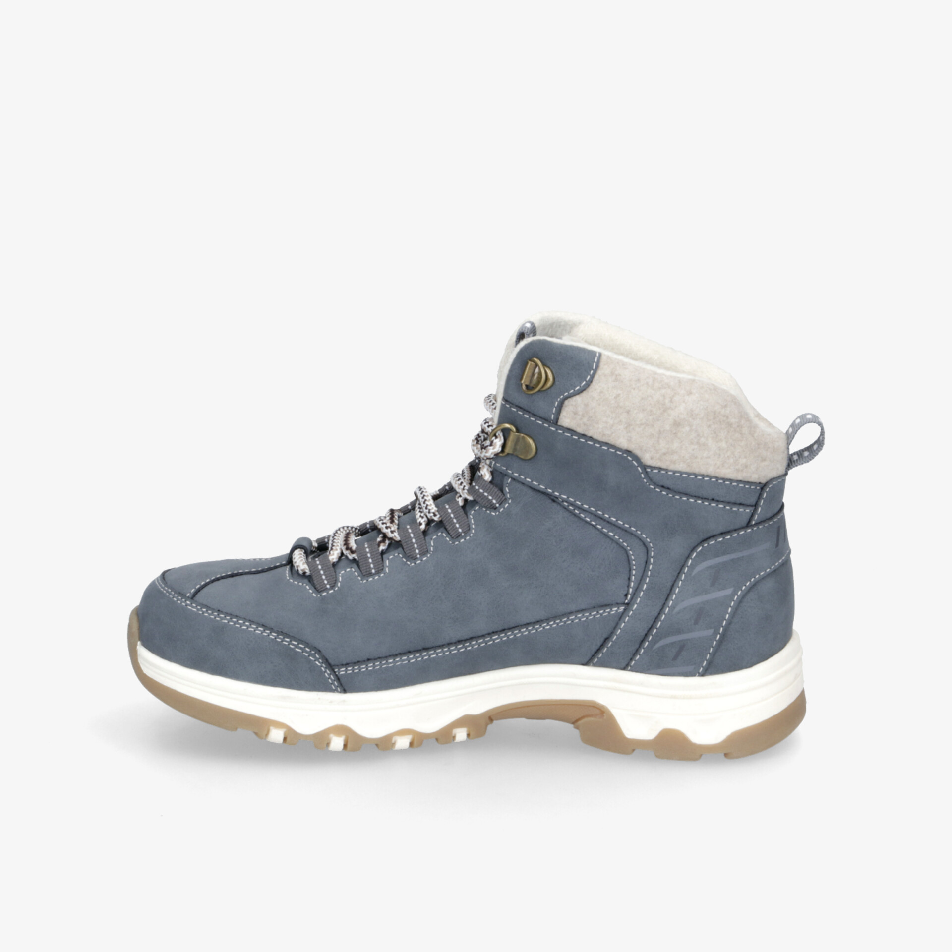 Robuster blauer Wanderschuh mit rutschfester Sohle und gepolstertem Schaft für komfortables Outdoor-Erlebnis