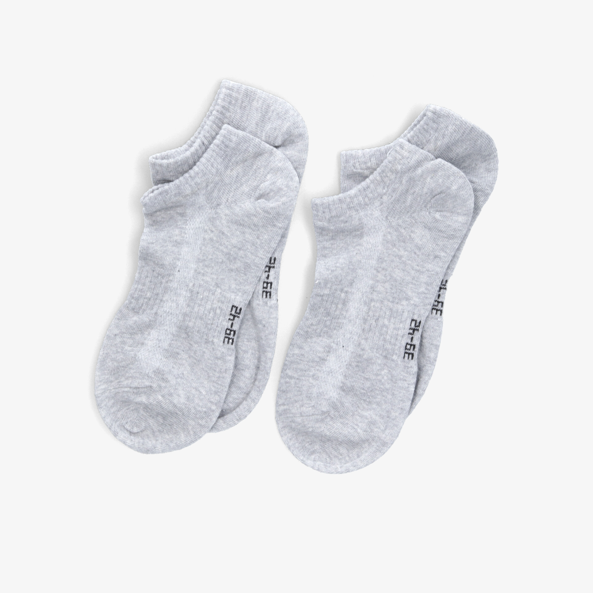 Graue atmungsaktive und elastische Sneakersocken, weich und komfortabel, niedrig geschnitten für optimalen Sitz