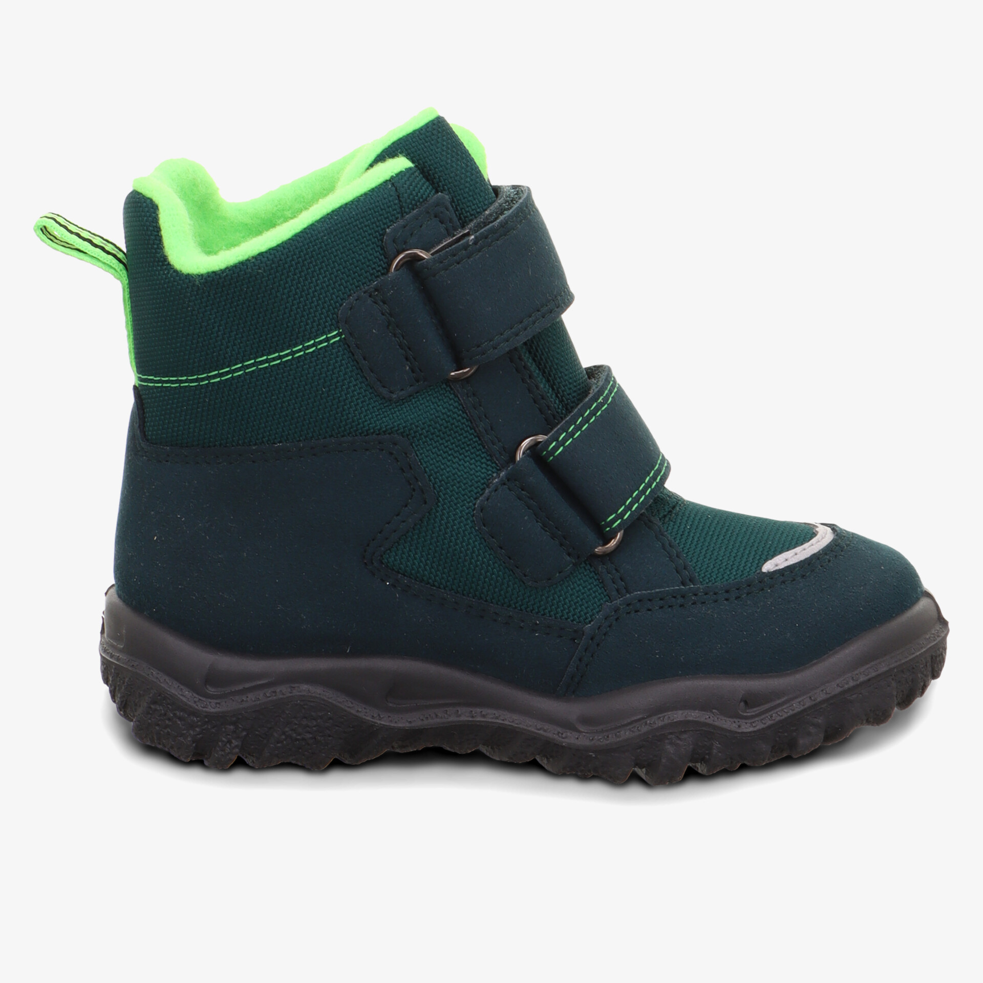 Wasserabweisender robuster Kinderschuh mit warmer Innenfütterung und rutschfester Profilsohle, zwei Klettverschlüsse