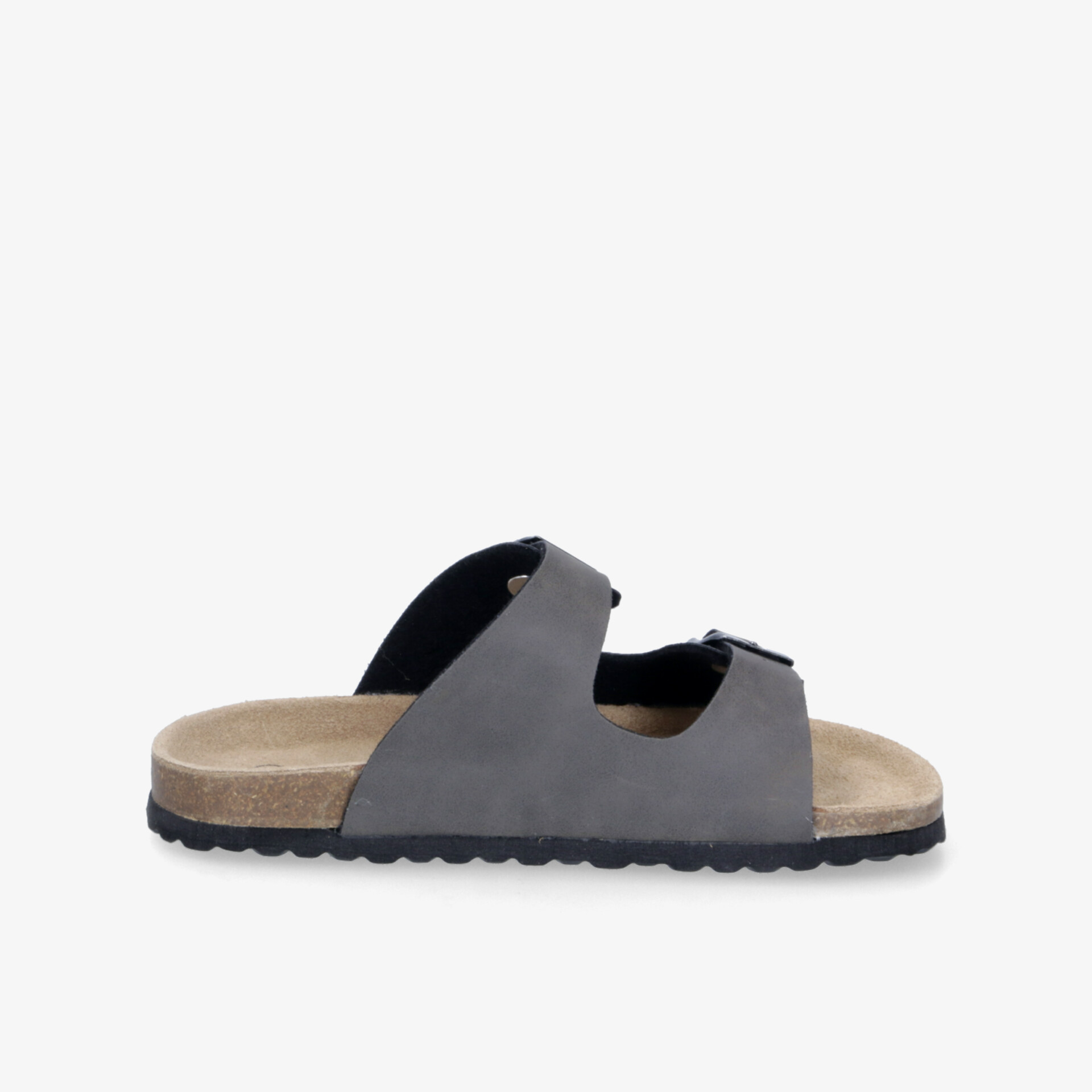 Komfortable graue Sandale mit weichem Fußbett und rutschfester Sohle für angenehmes Tragen