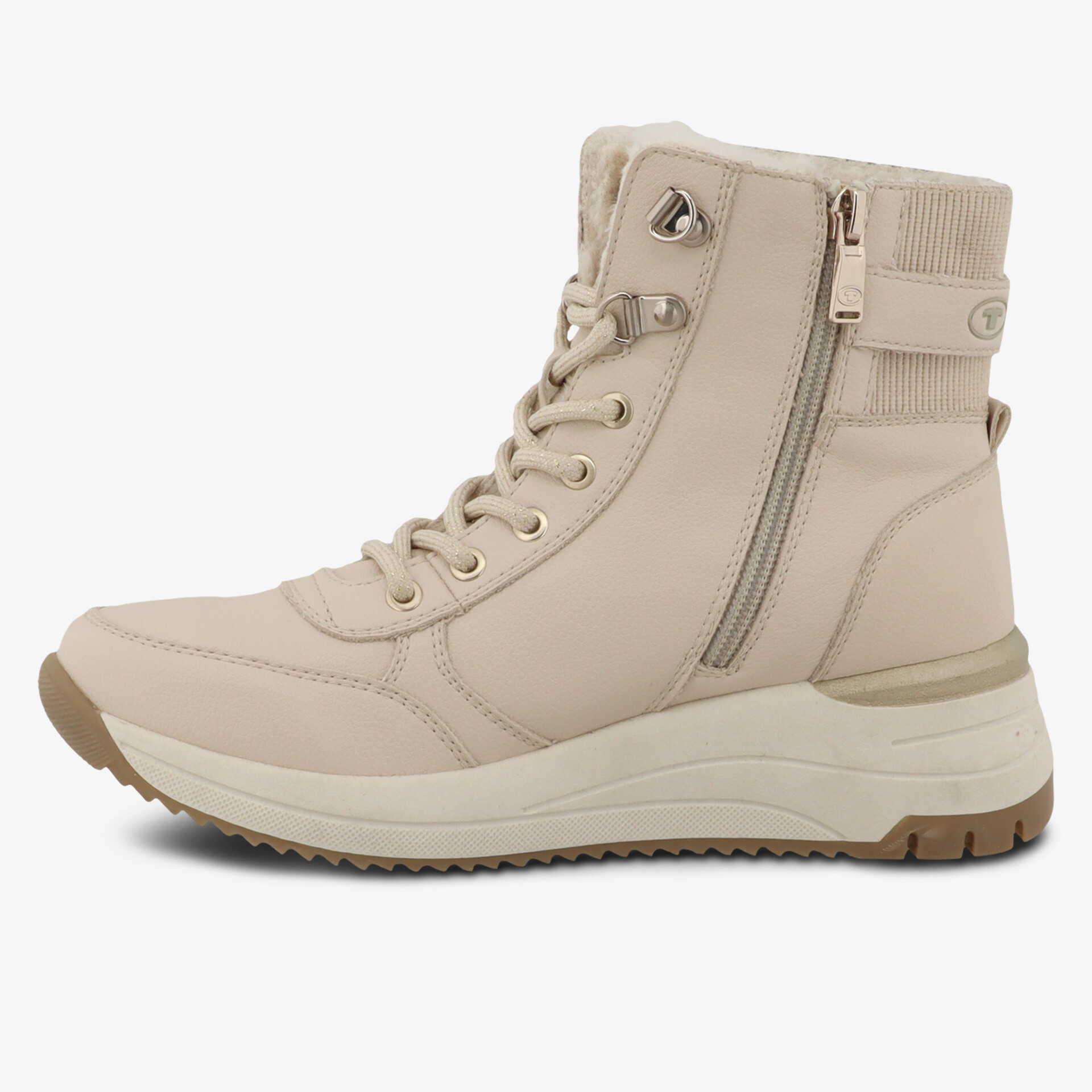 Bequemer Sneaker mit seitlichem Reißverschluss und profilierter Sohle in dezenter Farbe